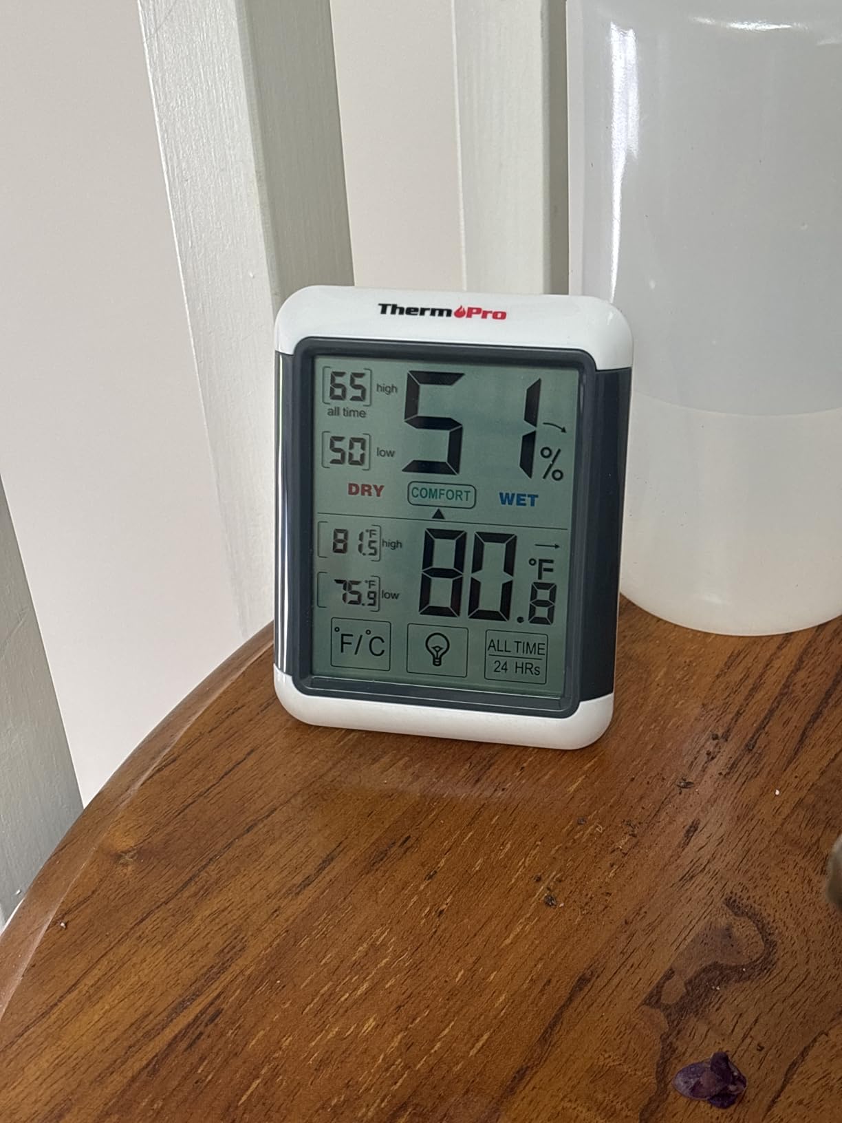 TempPro TempAir Digital Indoor Hygrometer Thermometer with Touchscreen | 4-Inch Temperature/Humidity Monitor with Backlit, Room Thermometer/Humidity Meter for House Home Greenhouse customer photo 2