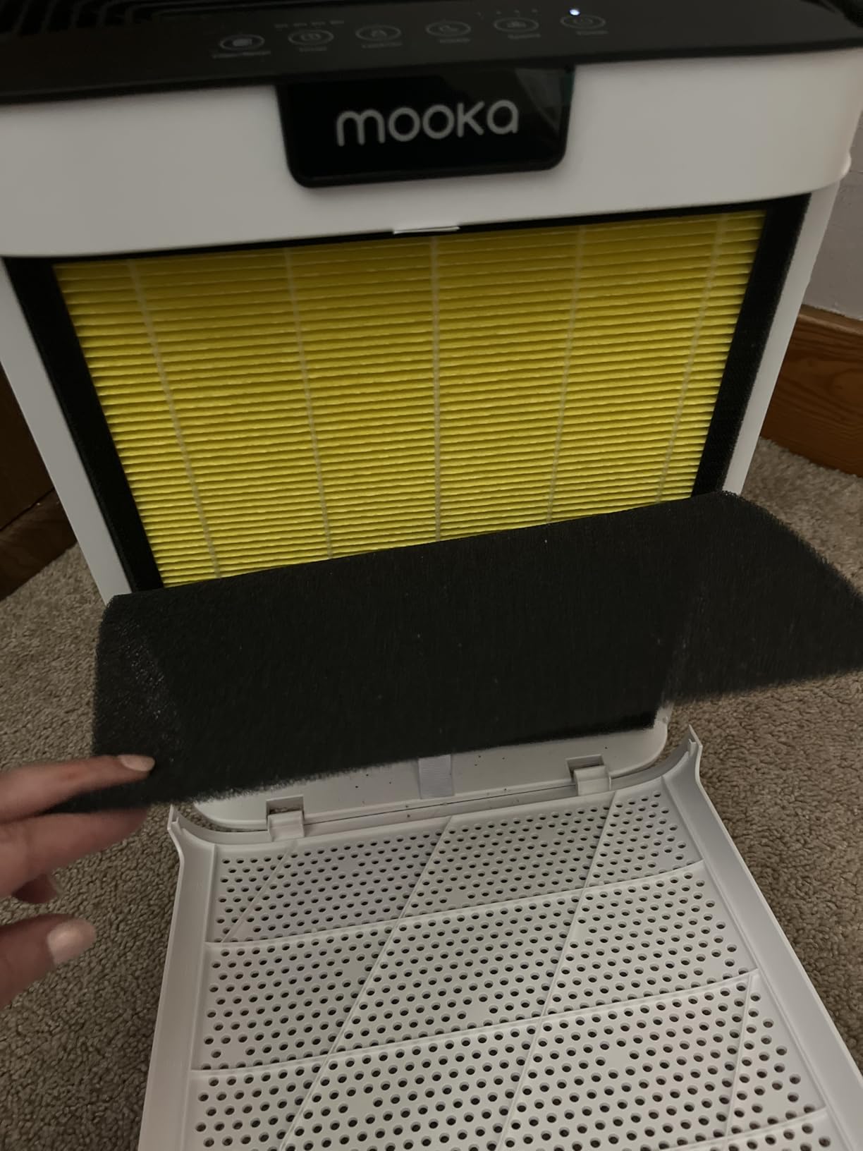 MOOKA Air Purifier for Home Bedroom Large Room 2200 Ft², HEPA Filter, White customer photo 1