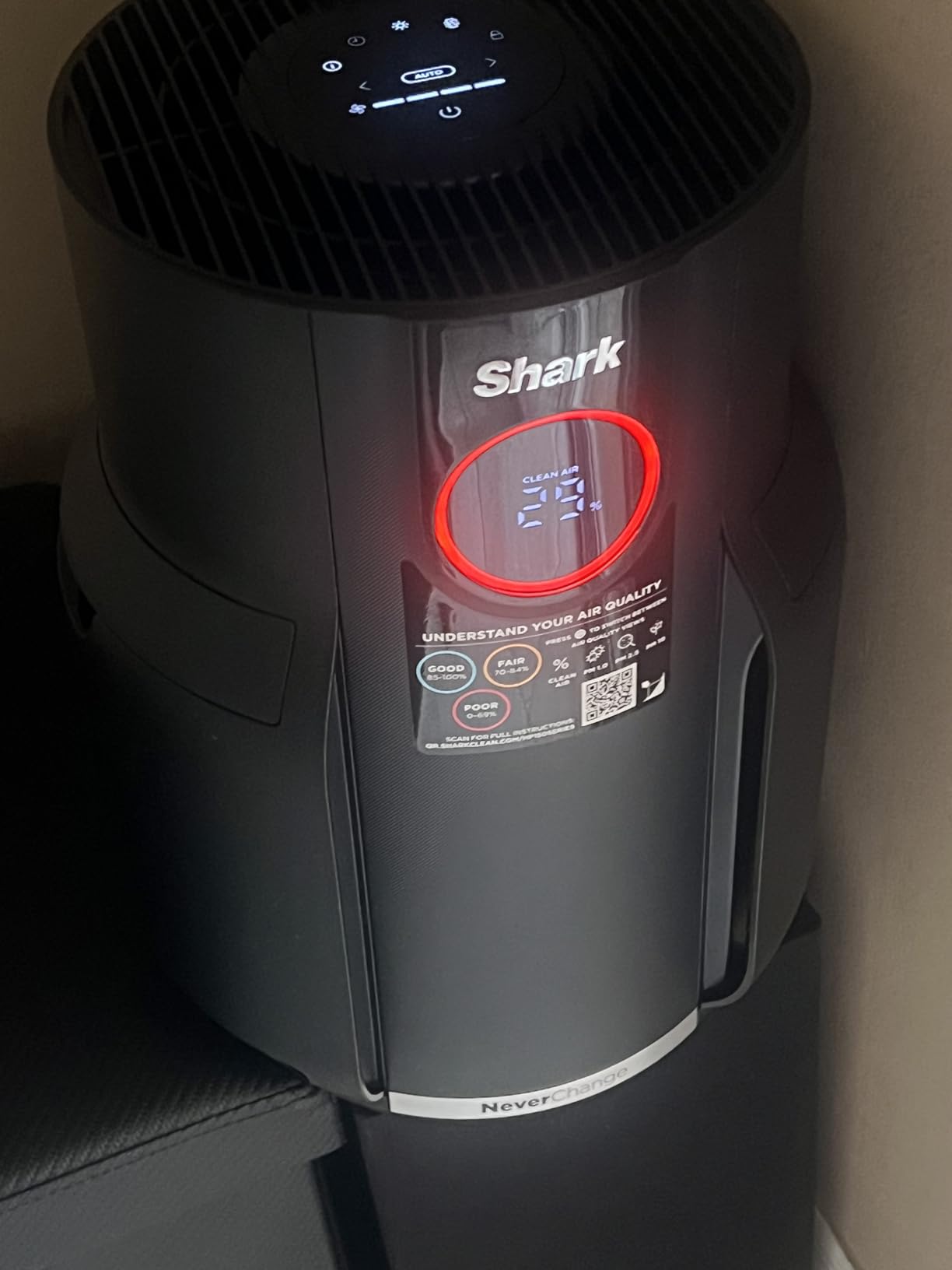 Shark Air Purifier for Home, NeverChange Compact Pro, for Bedroom, Nursery, Home Office, Dorm, HEPA-Exceeding Filter, Captures Pollutants, Pet Dander, Dust, Odor, Smoke, and More, HP071BRN, Winter Fog customer photo 1