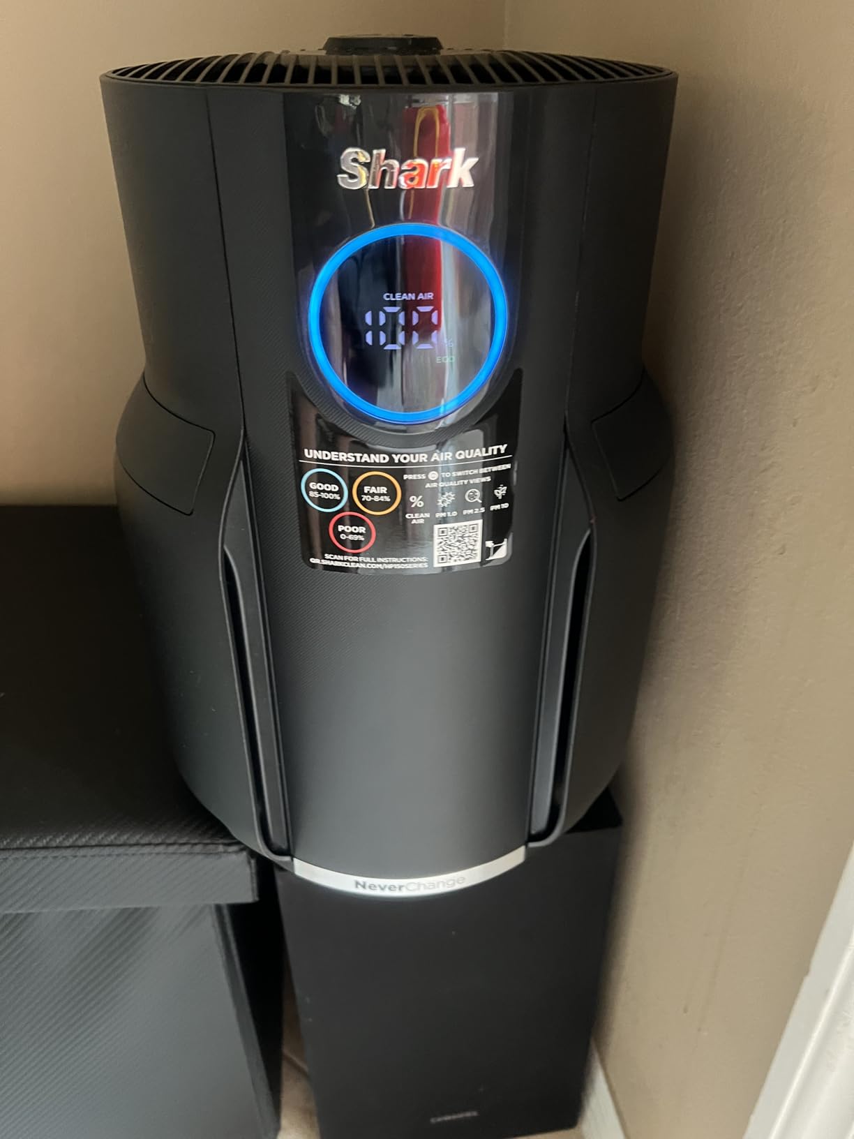 Shark Air Purifier for Home, NeverChange Compact Pro, for Bedroom, Nursery, Home Office, Dorm, HEPA-Exceeding Filter, Captures Pollutants, Pet Dander, Dust, Odor, Smoke, and More, HP071BRN, Winter Fog customer photo 2