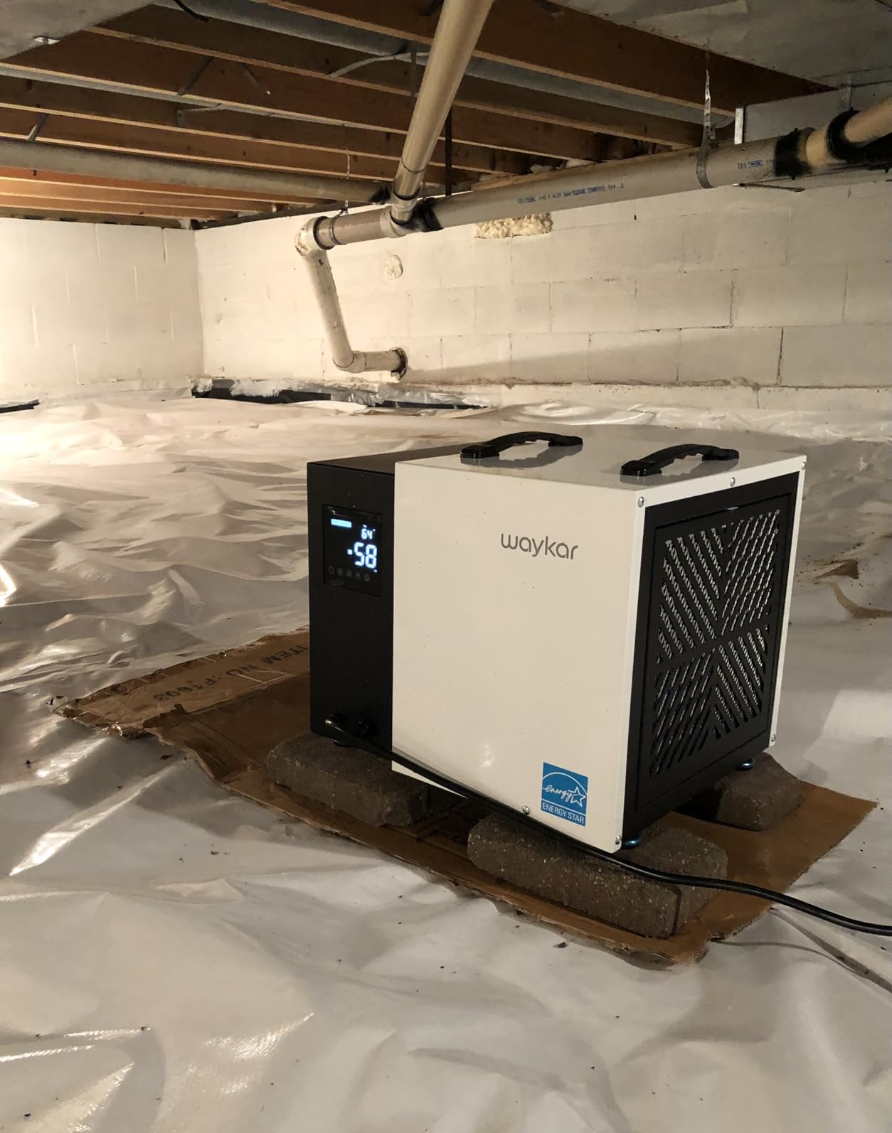 Waykar 125 Pint Crawl Space Dehumidifier with Pump & Drain Hose for Basements, Commercial & Water Damage Spaces up to 6500 Sq. Ft., Compact, Strong Dehumidification, 5-Year Quality Coverage customer photo 1