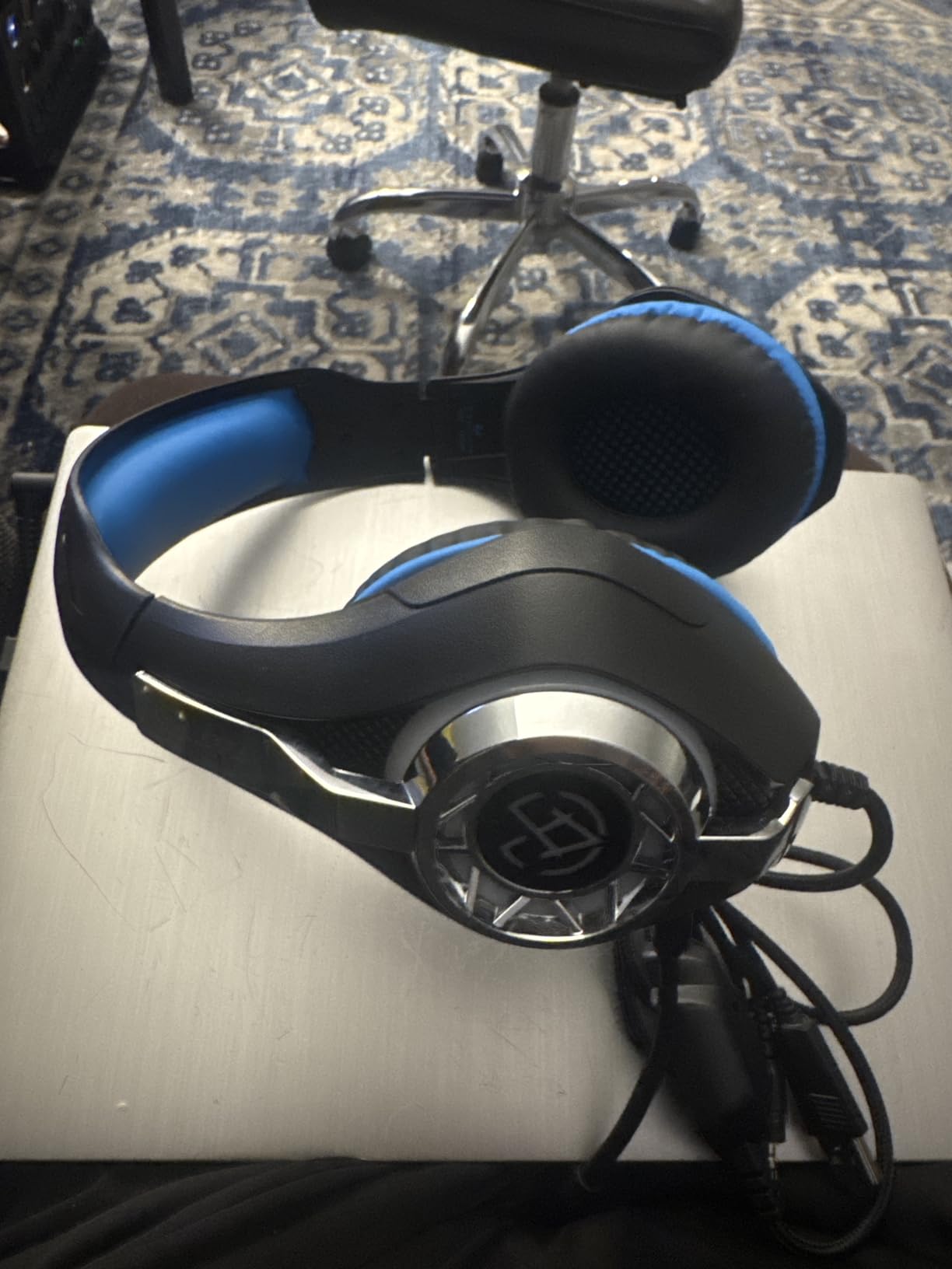 Tatybo Gaming Headset for PS5 PC, Noise Canceling Mic, RGB, Black Blue | Over Ear, Deep Bass Stereo Sound for FPS, Battle Royale, Lightweight Headset for Xbox, PS4, Mobile, Nintendo, 3.5mm devices customer photo 1