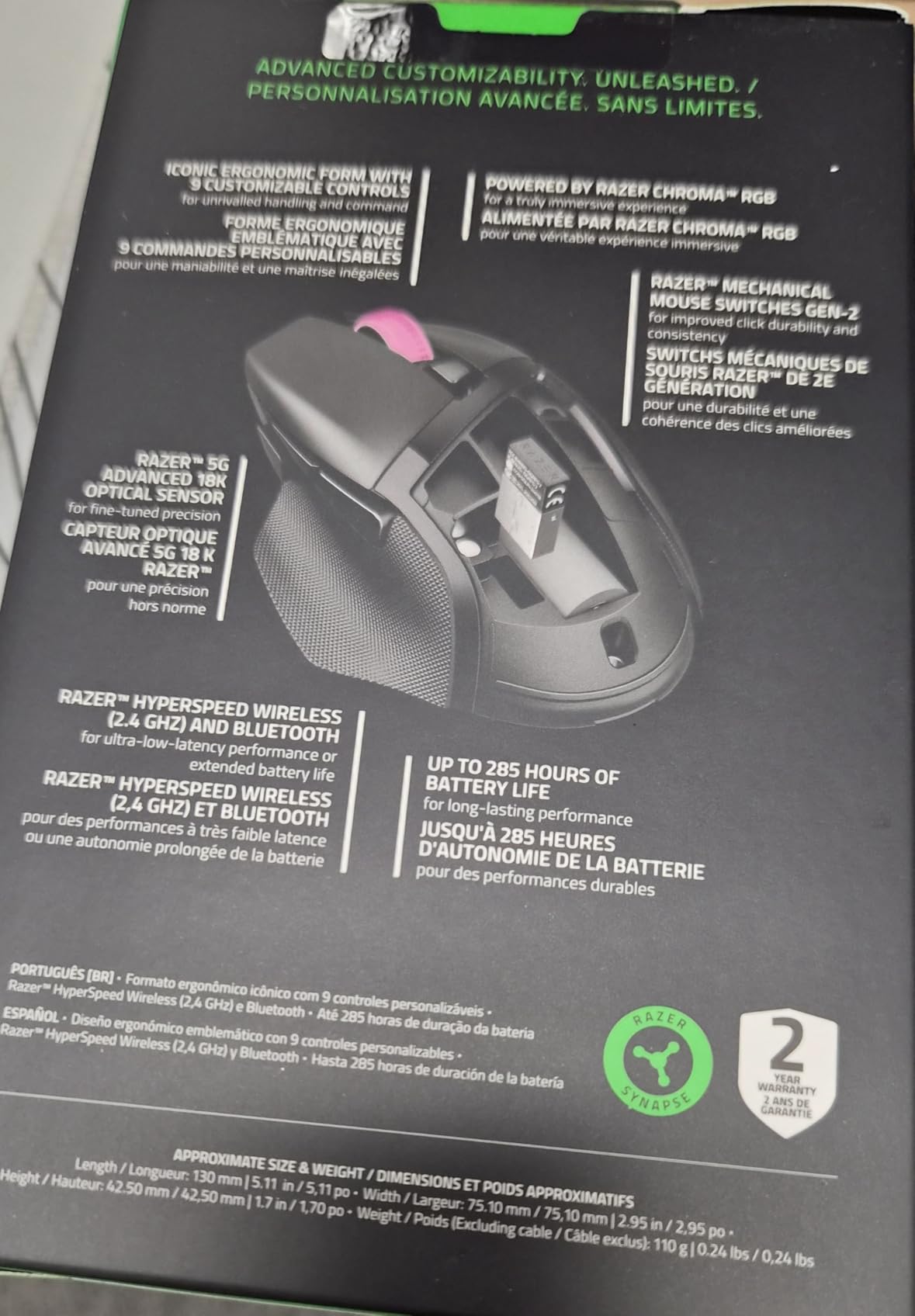 Razer Basilisk V3 X HyperSpeed Customizable Wireless Gaming Mouse, Black | Mechanical Switches Gen-2, 5G Advanced 18K Optical Sensor, Chroma RGB, 9 Programmable Controls, 285 Hr Battery customer photo 2