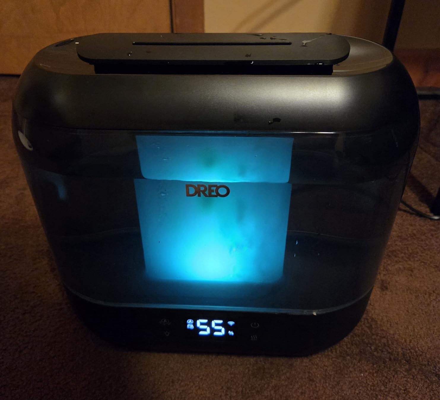 Dreo Smart Humidifiers for Bedroom, Top Fill 4L Supersized Humidifier Large Room with 28 dB, 36H Runtime, Touch/APP/Voice Control, Nightlight, Cool Mist Humidifiers for Baby, Plants, Indoor, Black customer photo 1
