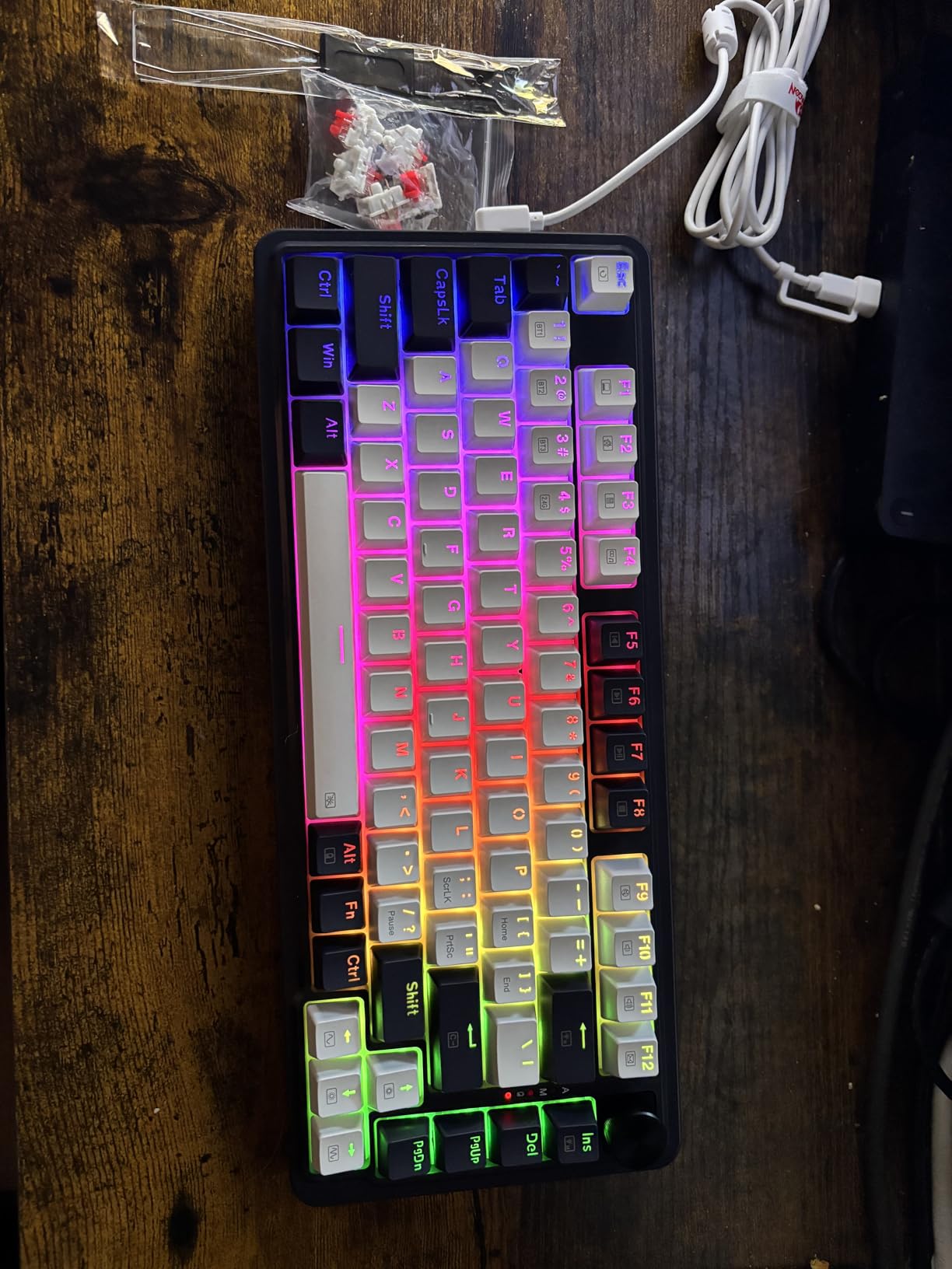 Redragon K673 PRO 75% Wireless Gasket RGB Gaming Keyboard, 3-Modes 81 Keys Compact Mechanical Keyboard Hot-Swap Socket, Dedicated Knob Control and 5-Layer Noise Dampening, Linear Red Switch customer photo 1