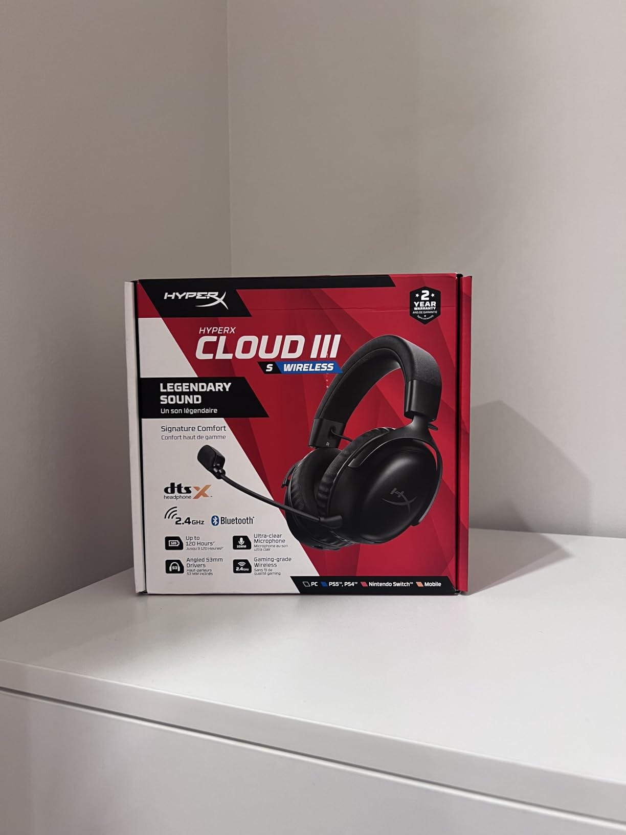 HyperX Cloud III S – Wireless Gaming Headset for Multi-Platform, 2.4GHz, Bluetooth, Battery Life up to 120 Hours 2.4GHz / 200 Hours Bluetooth, 53mm Angled Drivers, Detachable Mic – Black customer photo 1