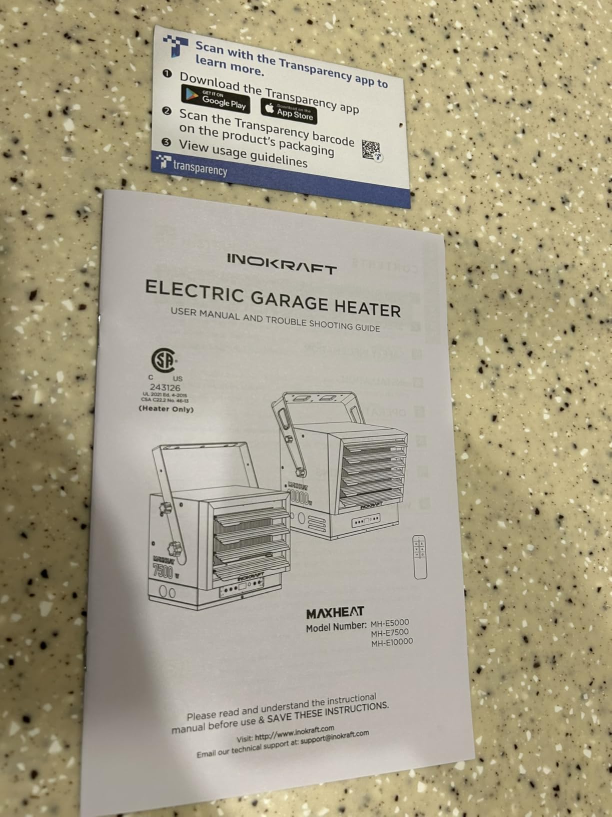 InoKraft 7500W Electric Garage Heater, 240V with NEMA 14-50P Plug customer photo 1