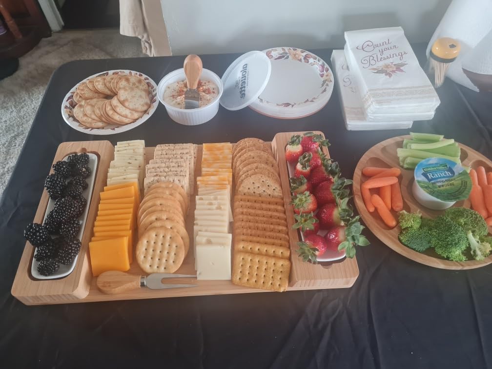 Charcuterie Boards Gift Set, Bamboo Cheese Board with Serving Accessories customer photo 1