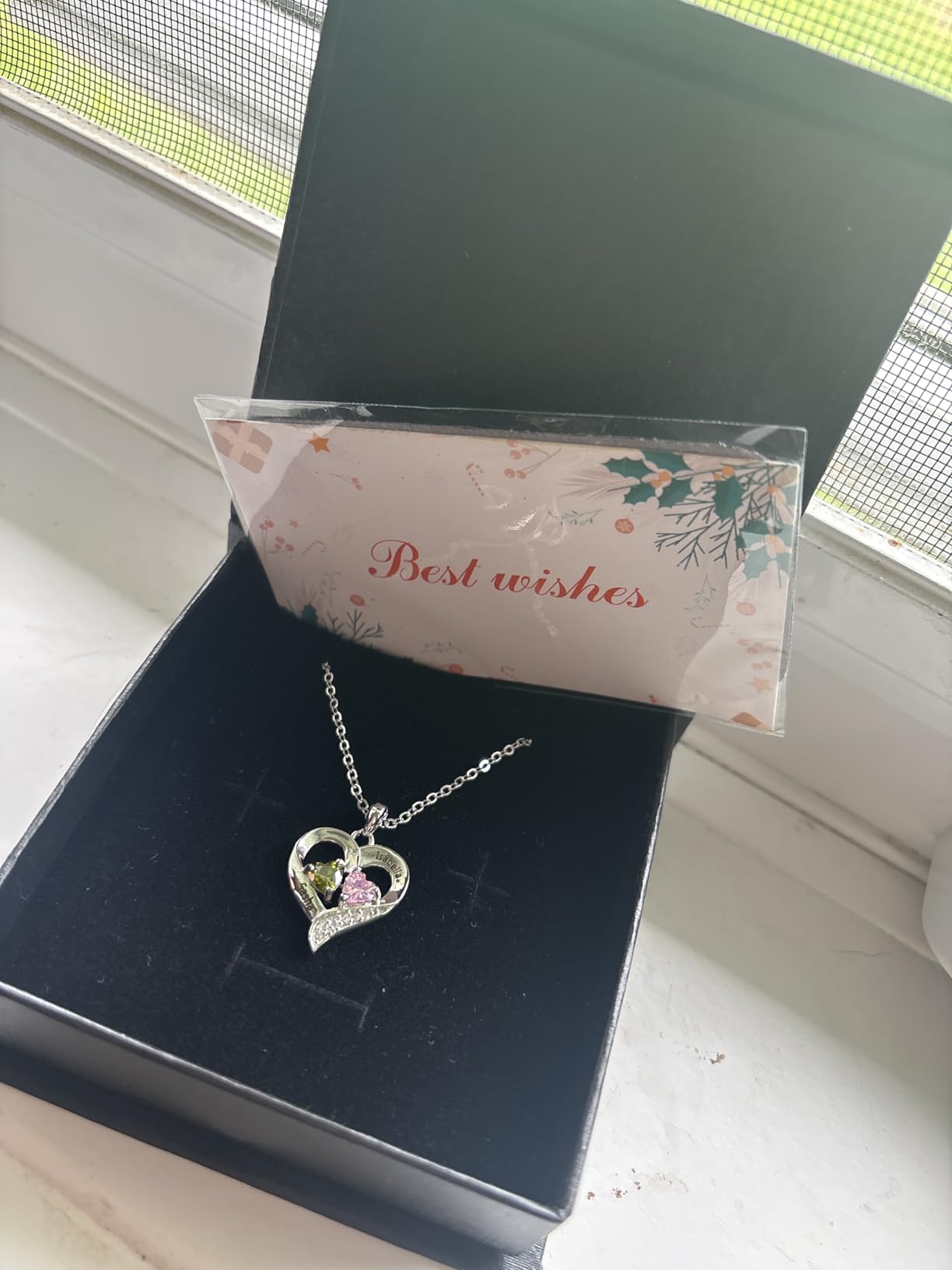 Lam Hub Fong Personalized Birthstone Necklace for Mom, Custom Name Pendant customer photo 2