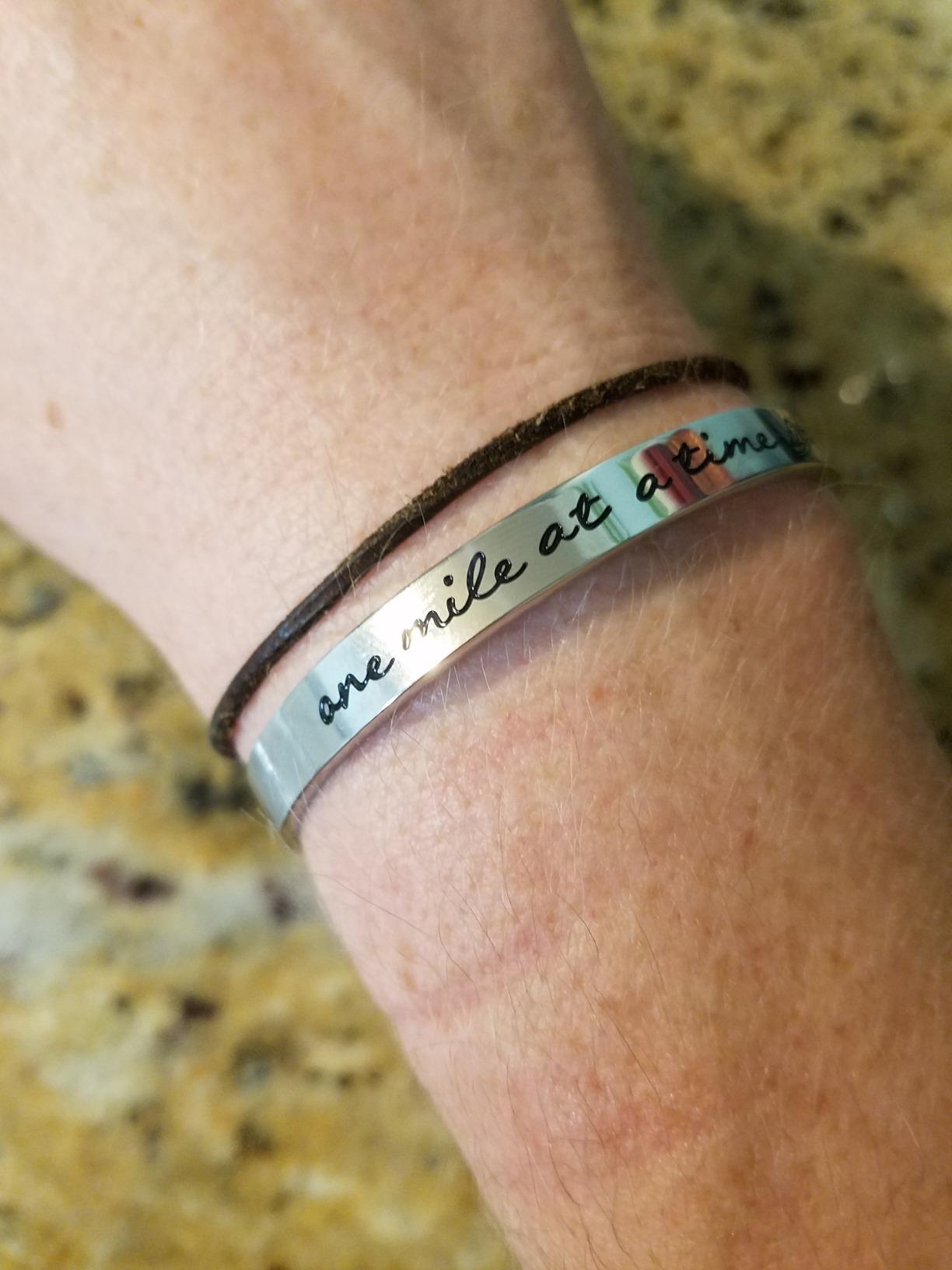 LParkin Marathon Runner's Bracelet - Endurance-Tested Stainless Steel Running Jewelry for Women & Men | Track & Field Gifts with Inspirational Mantra Engraving customer photo 1