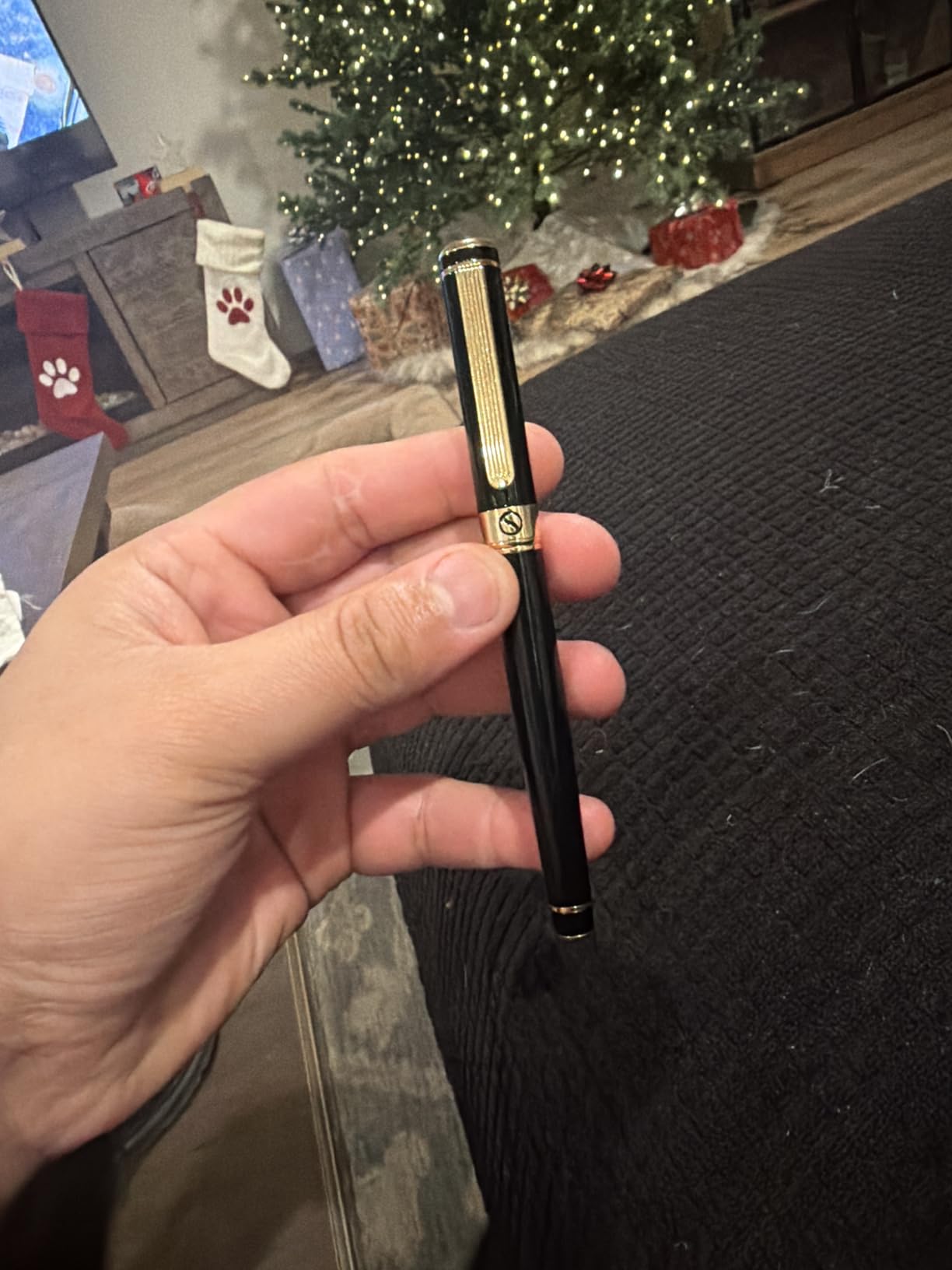 Scriveiner Black Lacquer Rollerball Pen - Stunning Luxury Pen, Real Gold Plating, Schmidt Ink Refill, Best Roller Ball Gift Set for Men & Women, Professional, Executive Office, Nice Pens customer photo 1