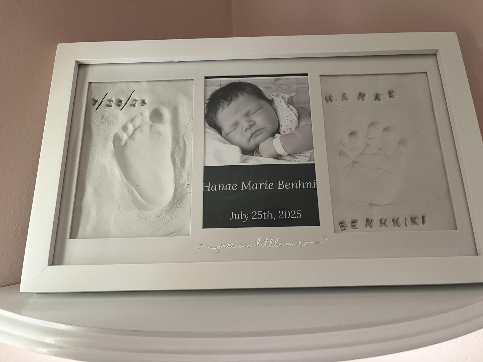 KeaBabies Baby Hand and Footprint Kit, Clay Keepsake Frame (Alpine White) | Quick Dry Handprint and Footprints, Newborn Nursery Picture Frame, Personalized New Mom Gifts for Baby First Christmas Shower customer photo 1