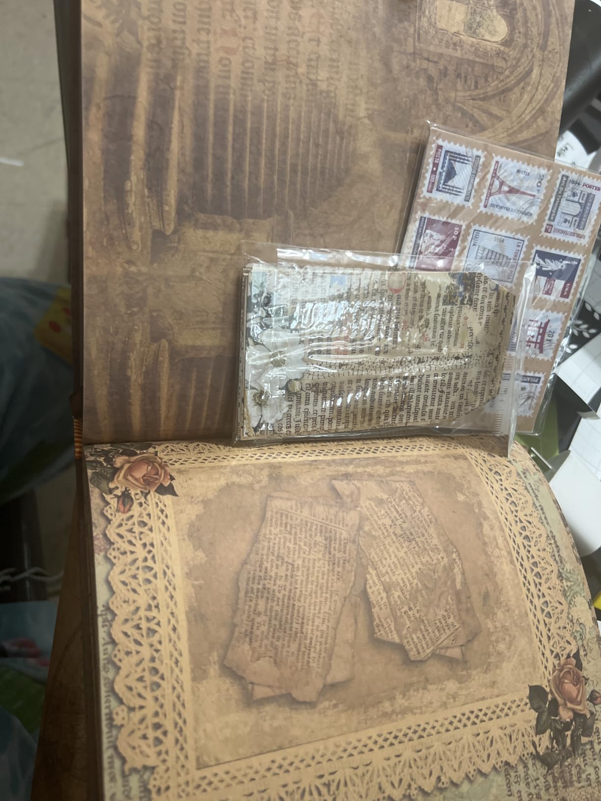 Our Adventure Book Vintage Scrapbook Journal | Travel memory album for couples, wedding gifts, photos, tickets, notes and DIY keepsakes customer photo 1