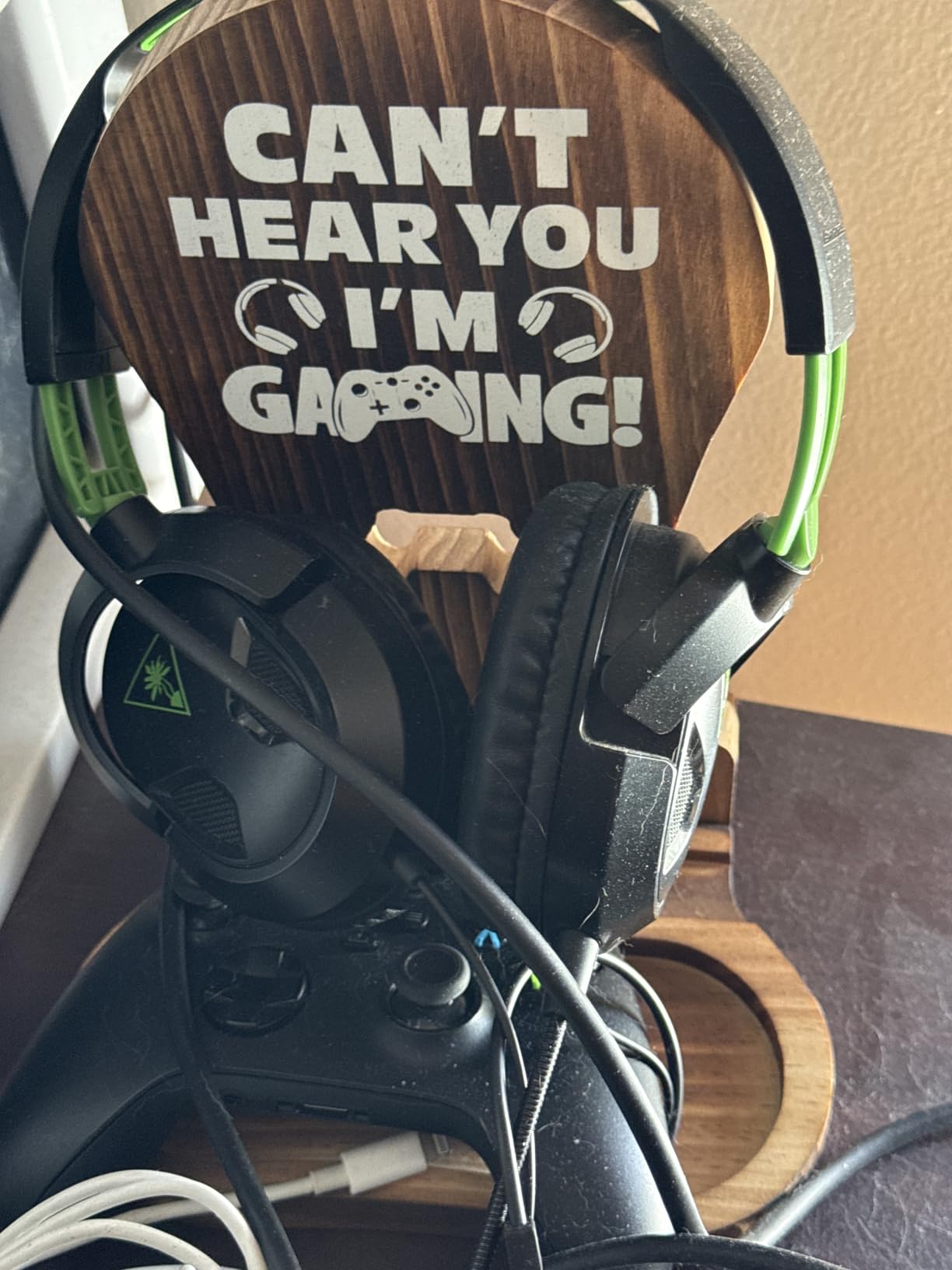 Slothoem - Gamer Gifts for Teenage Boy, Son, Boyfriend, Husband, Gamer Room Decor for Man, Teen Boy Gaming Accessories, Wooden Gaming Headset Stand customer photo 1