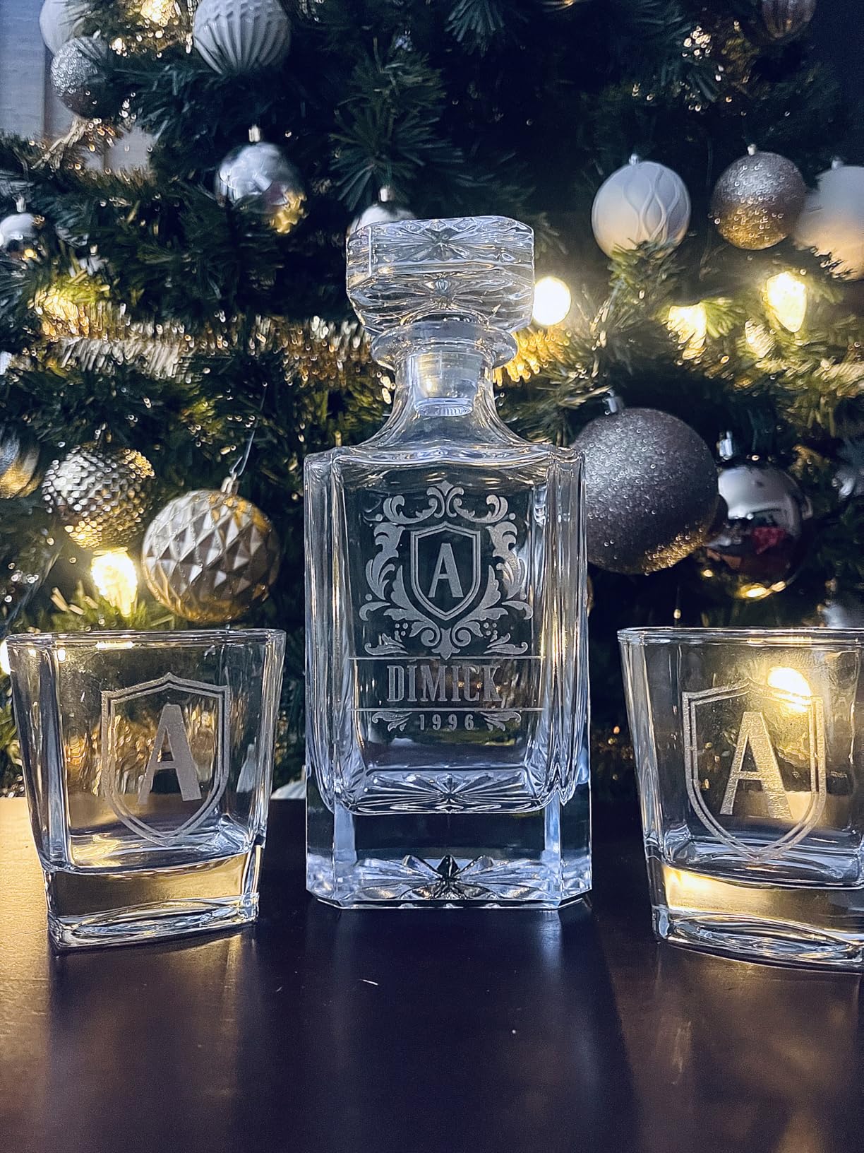 Personalized Whiskey Decanter Set - 5 Design Options - Custom Liquor 25 oz, 750ml Liquor Decanter w/Whiskey Glass Set Options, Birthday & Retirement Gifts for Men customer photo 1