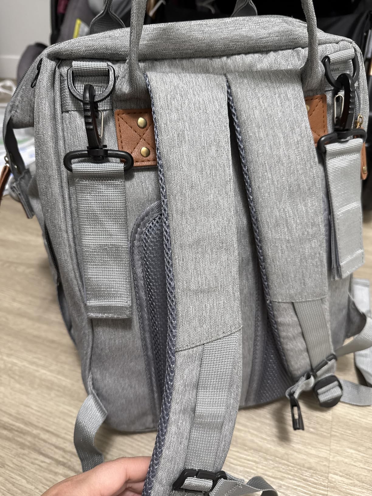 Astro alan Baby Diaper Bag with Changing Station, Waterproof Diaper Bag Backpack for Moms Dads with USB Charging Port, Baby Shower Gifts, Baby essentials,Grey customer photo 1