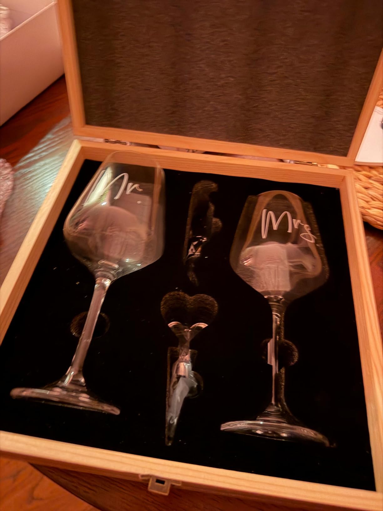 AW BRIDAL Mr and Mrs Wine Glasses, Bridal Shower Wedding Gifts for Couples | Engagement Gift for Newlyweds 2026, Bachelorette Gifts for Bride to Be, Wedding Glass with Opener Stopper Wooden Keepsake Box customer photo 1