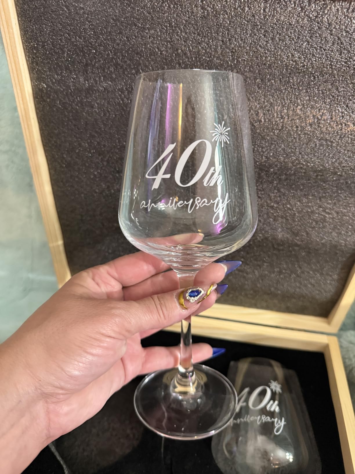 AW BRIDAL Mr and Mrs Wine Glasses, Bridal Shower Wedding Gifts for Couples | Engagement Gift for Newlyweds 2026, Bachelorette Gifts for Bride to Be, Wedding Glass with Opener Stopper Wooden Keepsake Box customer photo 2