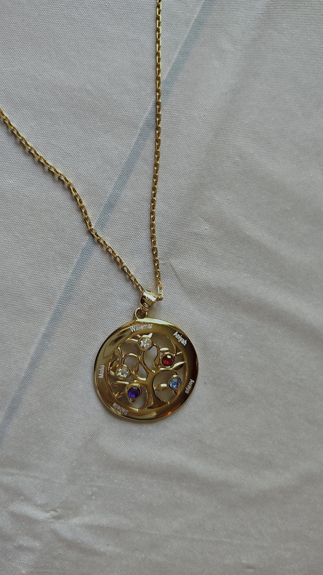 U7 Heart/Round Tree of Life Necklace - Customized Birthstone Jewelry - Personalized Mother Necklaces with 2-7 Names and Birthstones customer photo 1