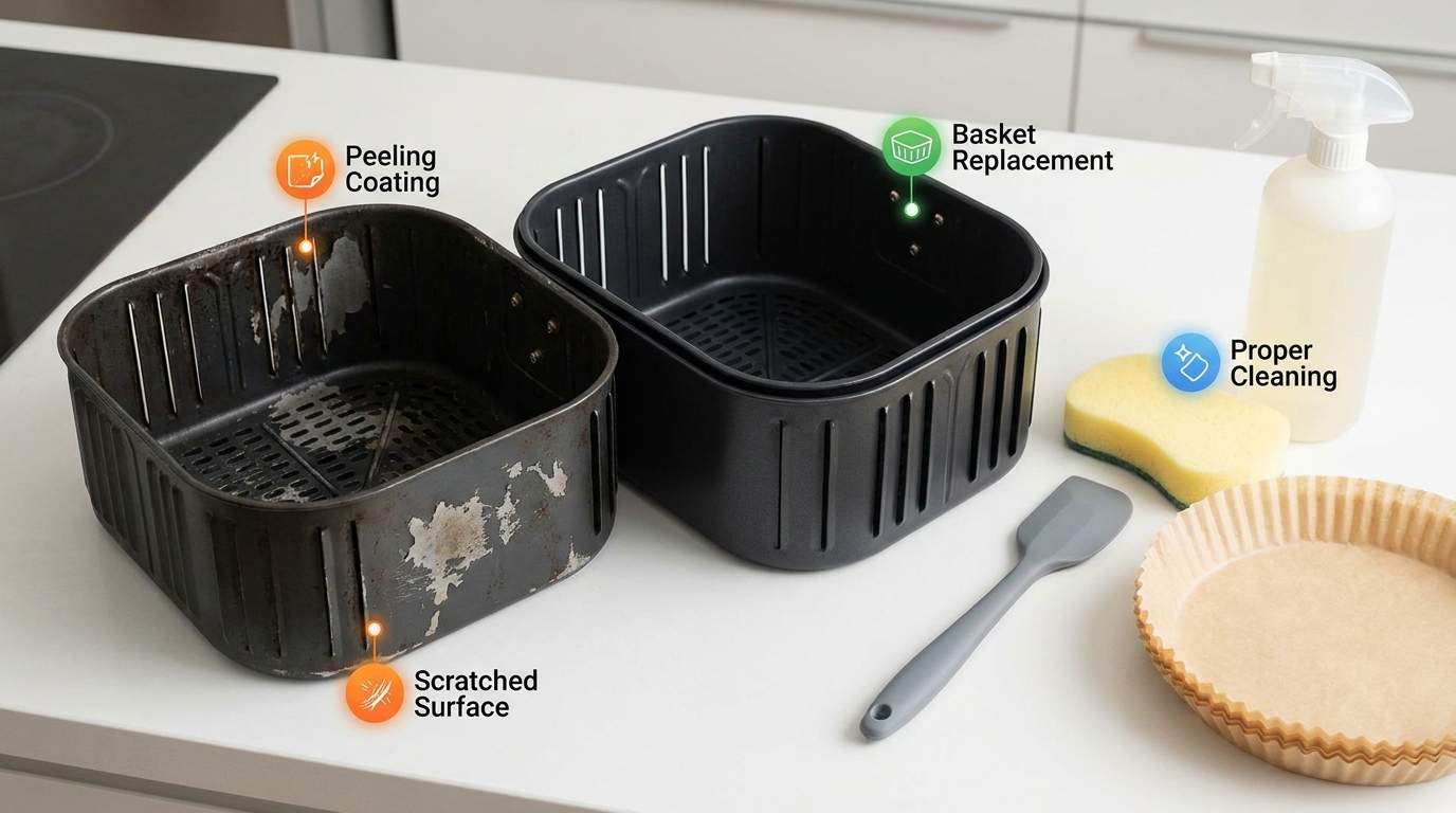 Air Fryer Basket Peeling