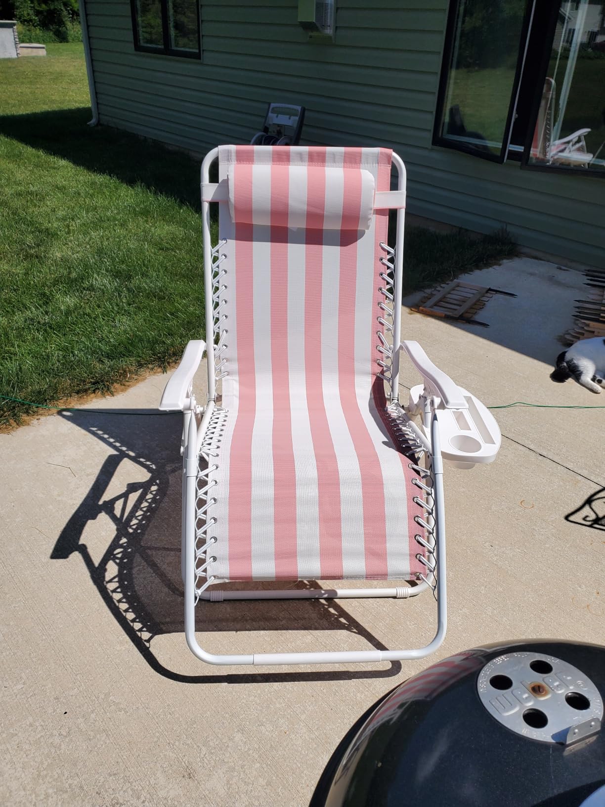Best Choice Products Set of 2 Adjustable Steel Mesh Zero Gravity Lounge Chair Recliners w/Pillows and Cup Holder Trays - Gray customer photo 1