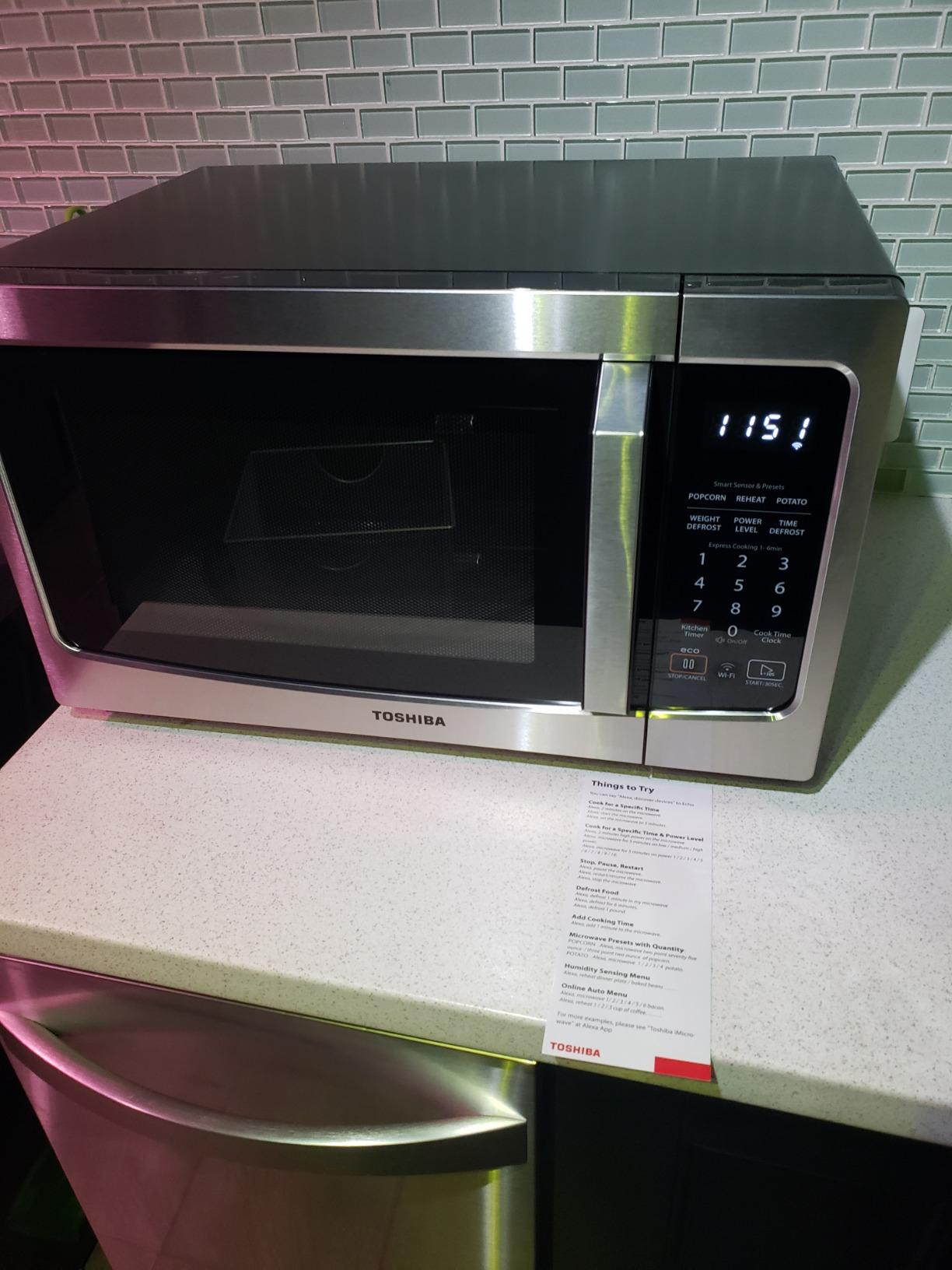 TOSHIBA ML-EM34P(SS) Smart Countertop Microwave, Works With Alexa & Remote Control, Mute Function, ECO Mode, 1100W, 1.3 Cu Ft, Stainless Steel customer photo 2