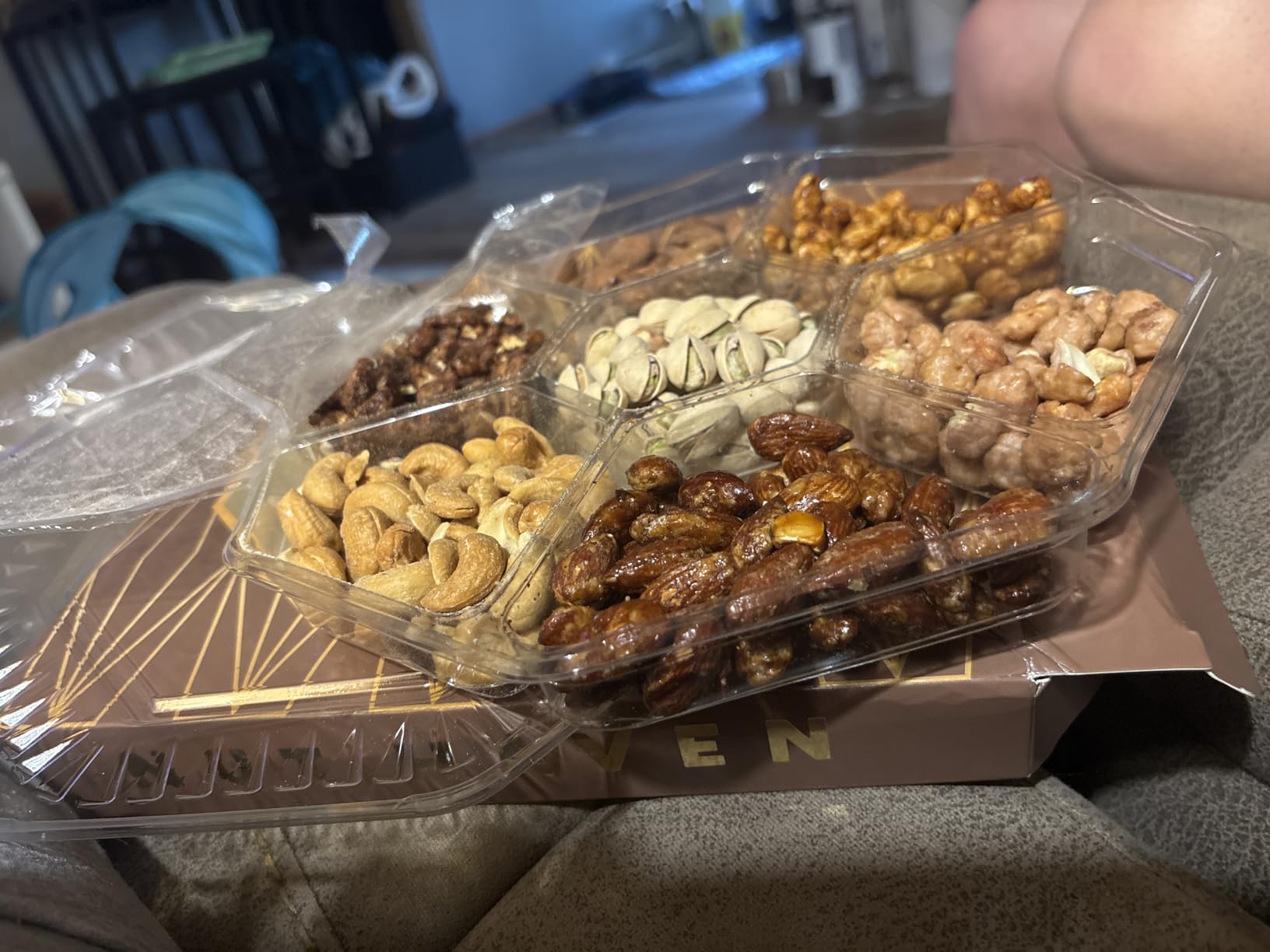 Fathers Day Nuts Gift Basket - Assortment of Sweet & Roasted Salted Gourmet Nuts - Food Gift Box for Dad, Him, Husband, Wife, Daughter, Christmas, Father's Day, Mother's Day, Sympathy, Family, Men & Women customer photo 2