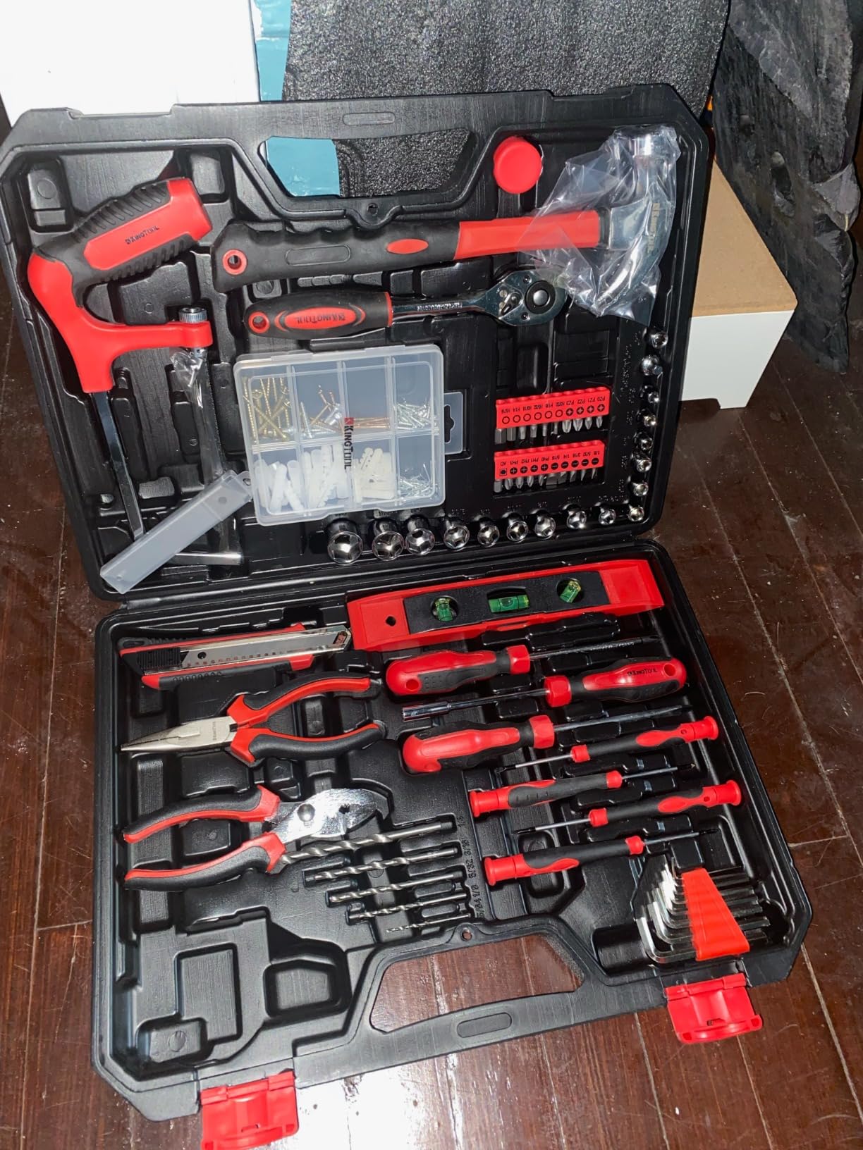 KINGTOOL Home Tool Set Kit - 286 PCS Home Auto Repair Tool Kit with Rolling Tool Box, Mechanic Tool Sets with 21V Max Cordless Power drill, Perfect for Homeowner, Diyer, Handyman customer photo 1