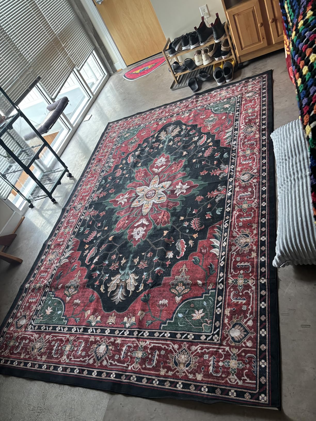 RELEANY Area Rugs 8'x10' Washable Non-Slip, Floral Vintage Distress Medallion Carpet for Living Room Bedroom Dining Room, Terracotta Burnt Orange Green customer photo 2
