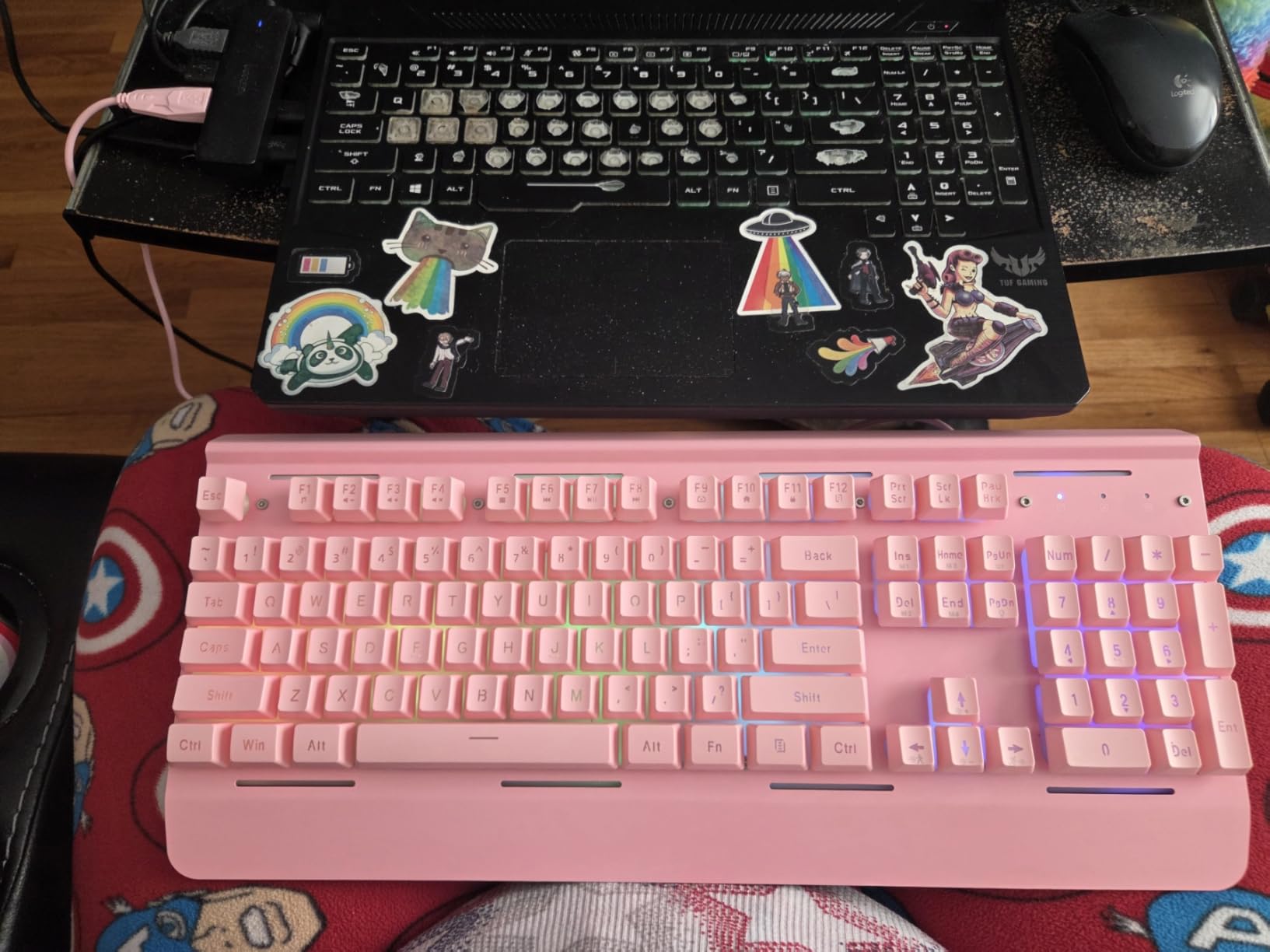 TECKNET Wired Gaming Keyboard, USB Wired Computer Keyboard, 15-Zone RGB Illumination, IP32 Water Resistance, 25 Anti-ghosting Keys, All-Metal Panel customer photo 2