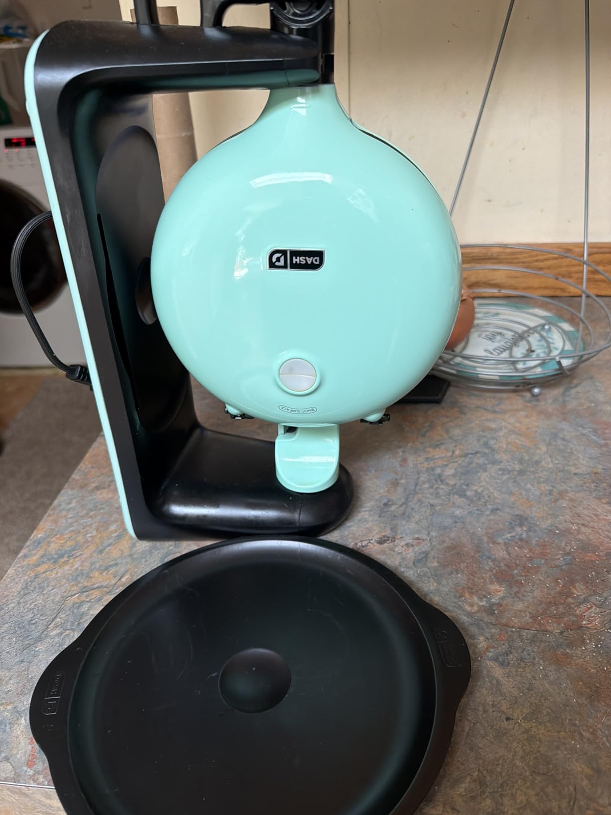 Dash Flip Belgian Waffle Maker - For Thick, Fluffy Single-Serve Waffles - Features Ceramic Nonstick Plates and Easy Flip Design - Cream customer photo 1