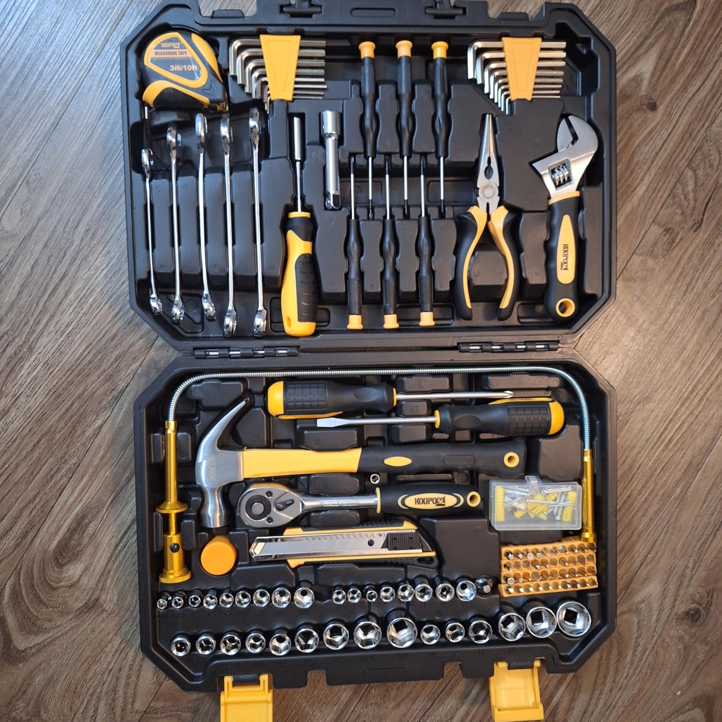 KOOPOOL Tool Set, Tool Box Kit for Mechanic and Car, General Household Home Tool Kit, Basic Tool Kit for Home Auto Repair, with Storage Case customer photo 1