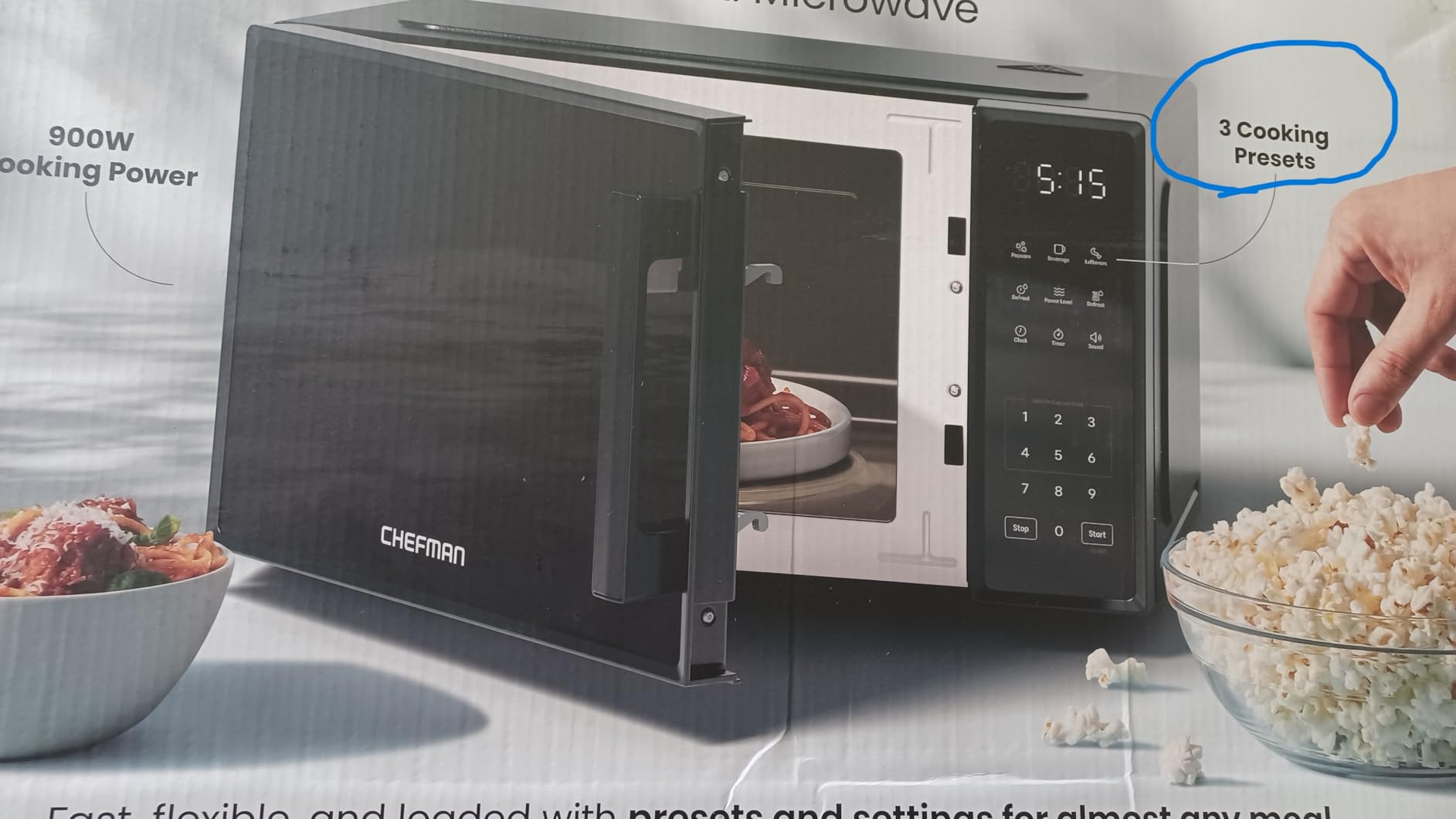 Chefman Countertop Microwave Oven 0.7 Cu Ft, 700W, 10 Power Levels, Black customer photo 1