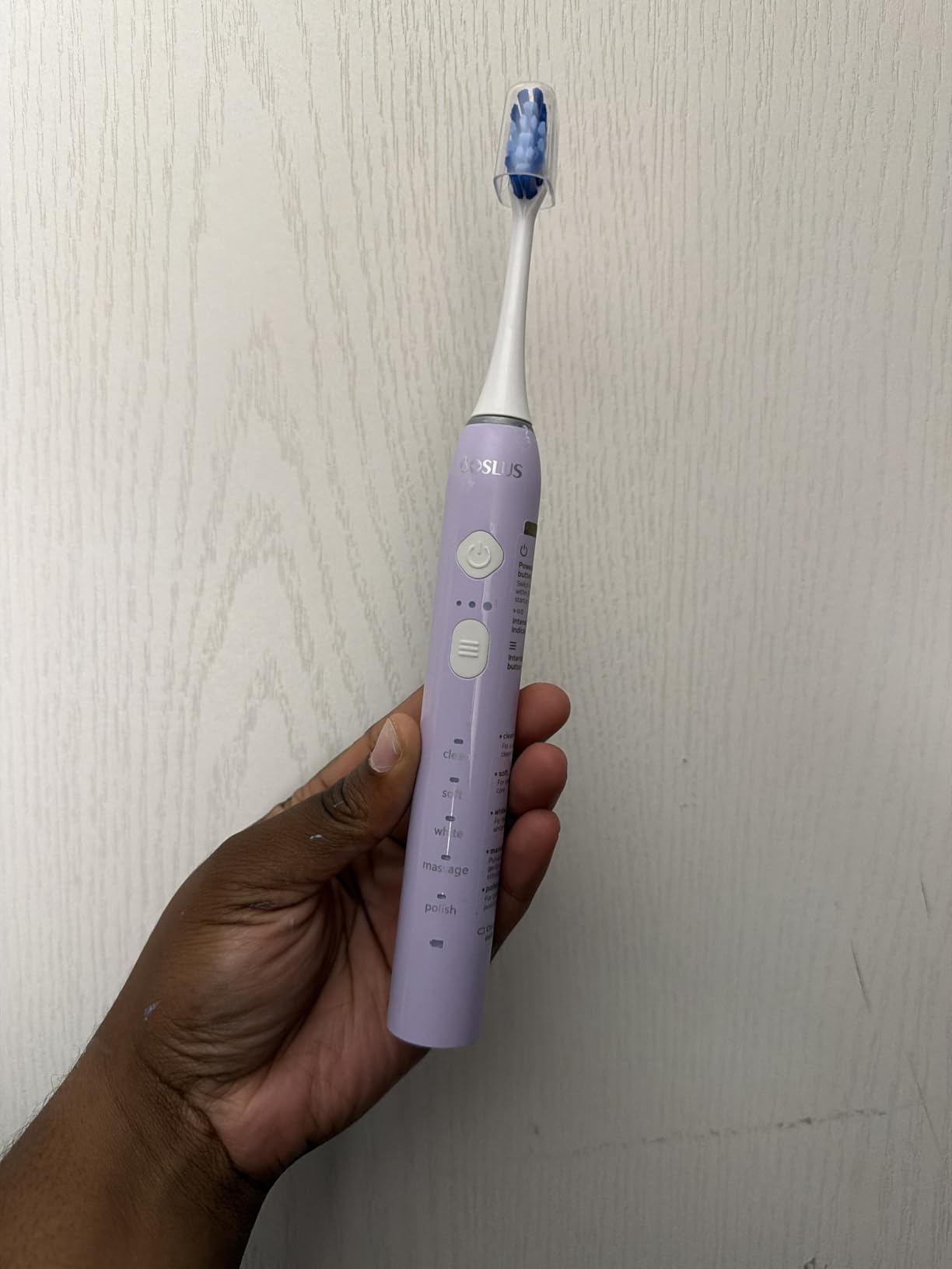 COSLUS C30 Electric Toothbrush for Adults: 3 Intensities & 5 Modes Customized for Effective Yet Gentle Ultra-Clean Feel, 2 Types of Heads for Gentle or Daily Care, Travel & Home Use, Black, 1PC customer photo 1