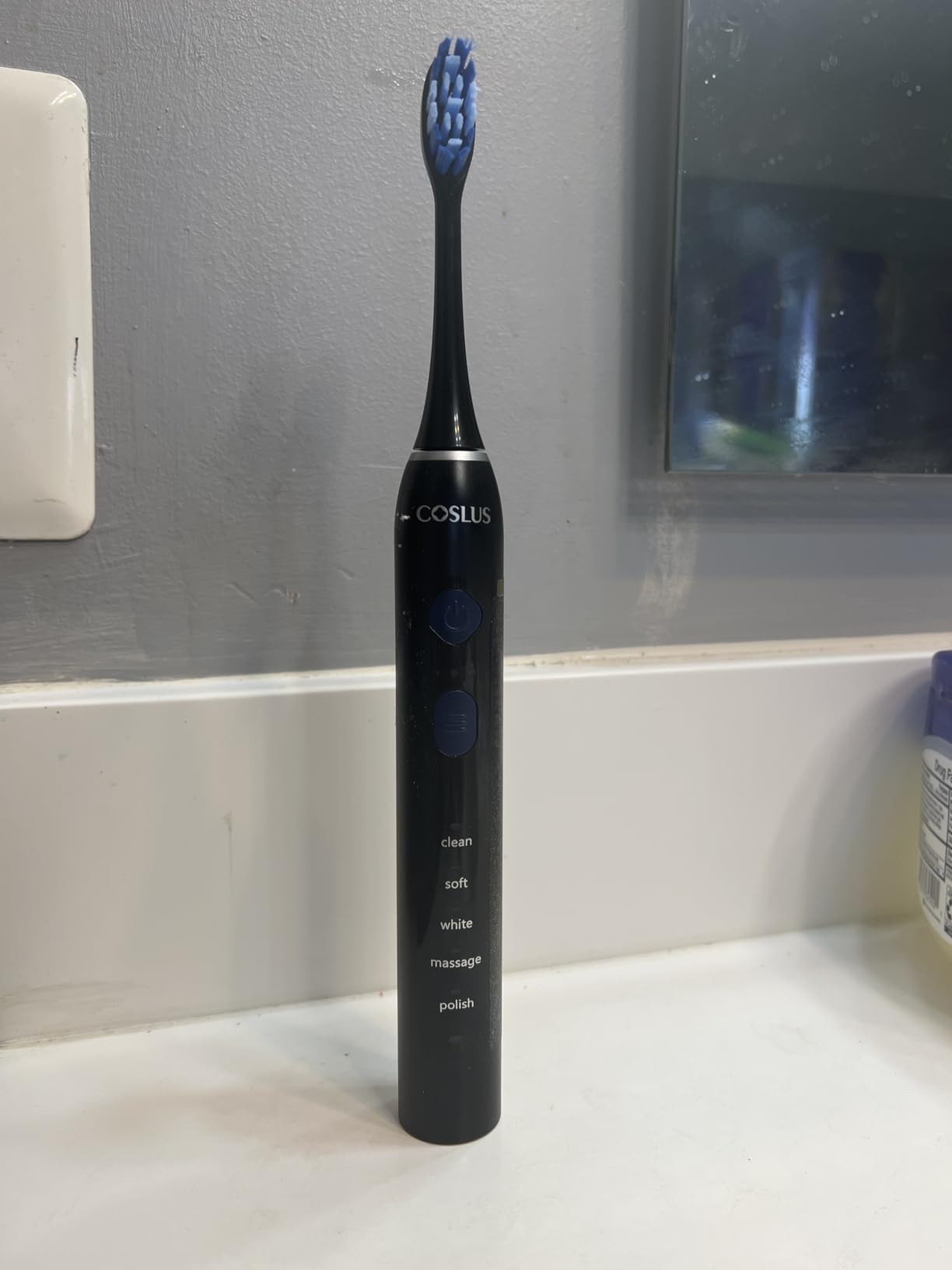 COSLUS C30 Electric Toothbrush for Adults: 3 Intensities & 5 Modes Customized for Effective Yet Gentle Ultra-Clean Feel, 2 Types of Heads for Gentle or Daily Care, Travel & Home Use, Black, 1PC customer photo 2