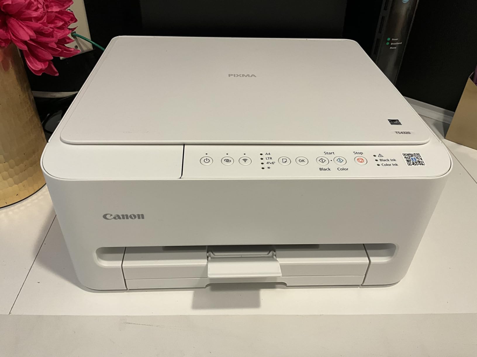 Canon PIXMA TS4320 Wireless Color Inkjet Printer for Duplex Printing, White - Home Printer with Copier/Scanner, Compact Design, Easy Setup customer photo 1