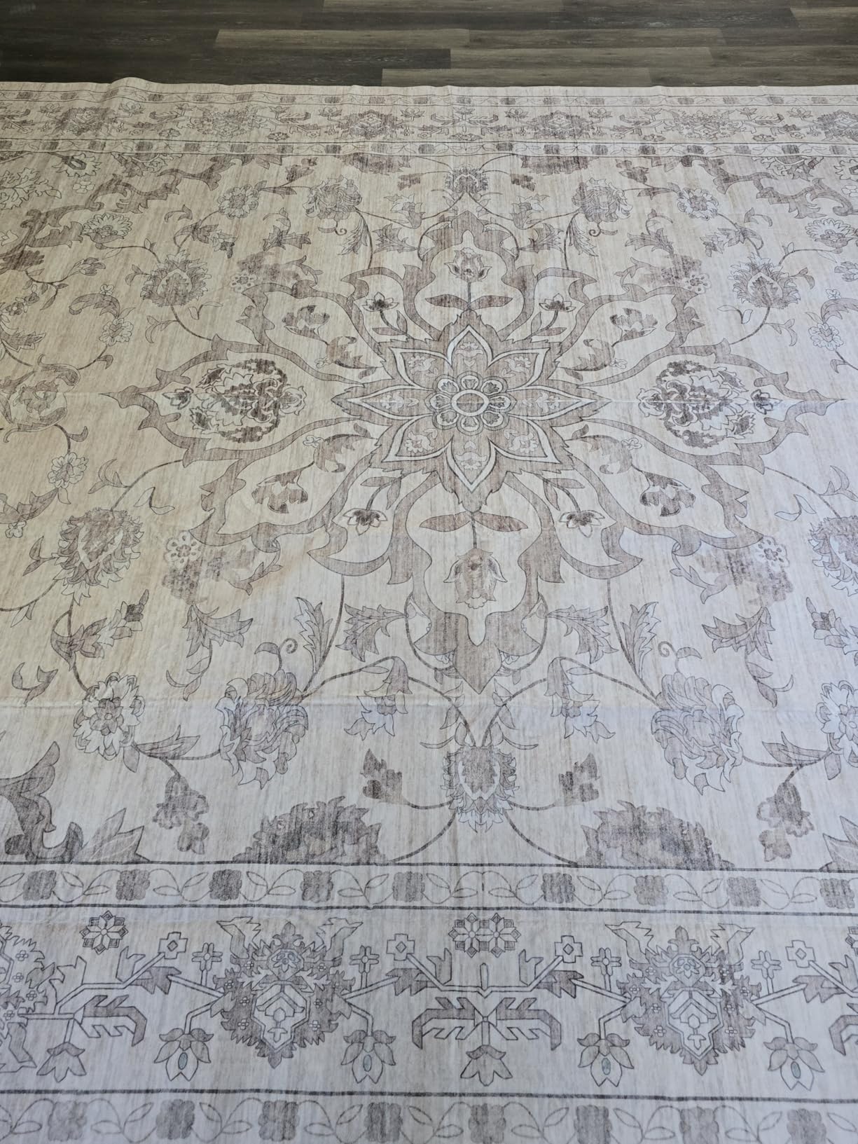 8x10 Area Rugs for Living Room: Washable Rug Soft Vintage Boho Carpet Indoor Floor Non-Slip Stain Resistant Floral Large Carpets for Bedroom Dining Room Farmhouse Nursery Home Office Beige customer photo 2