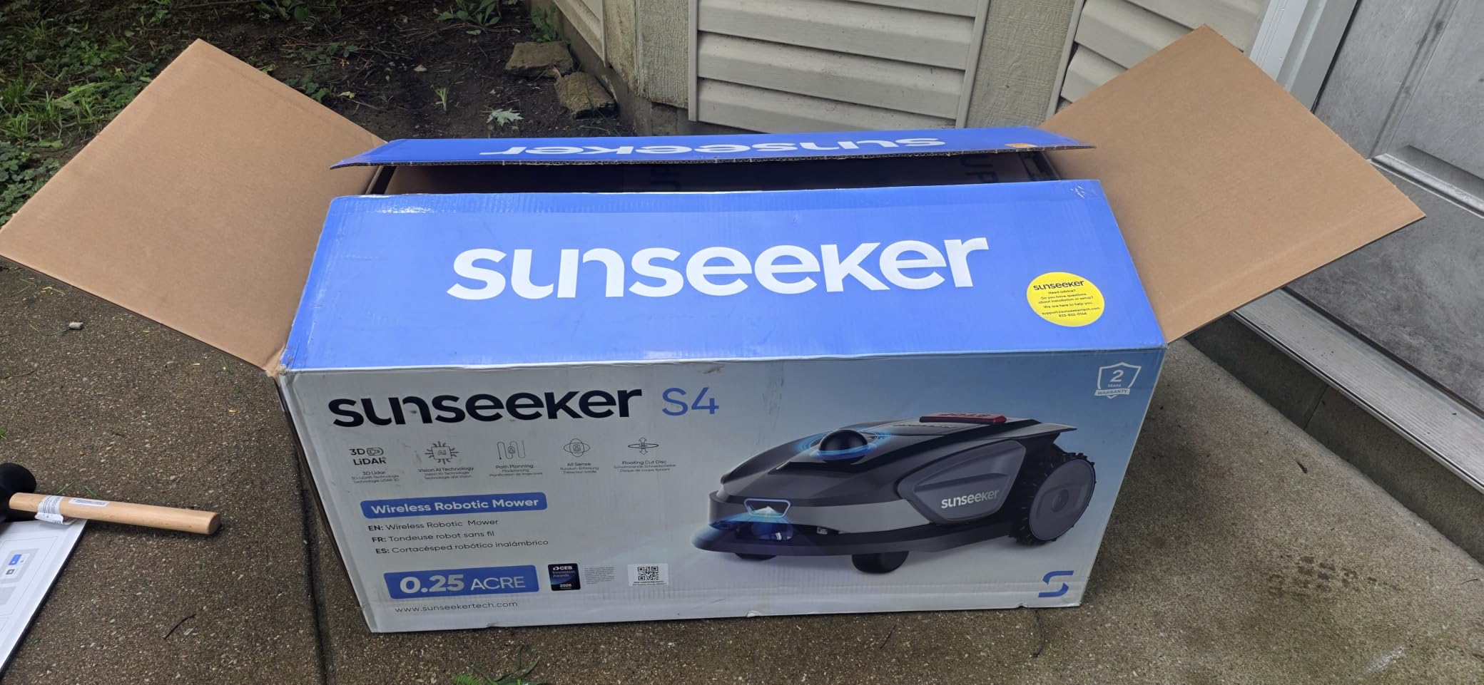 Sunseeker S4 LiDAR Robot Lawn Mower for Up to 0.25 Acre, Vision AI + 360-Degree 3D LiDAR Navigation, Wire-Free Virtual Boundary, Systematic Cutting, 42% Slope, App Control, 60 dB Quiet Mowing customer photo 2