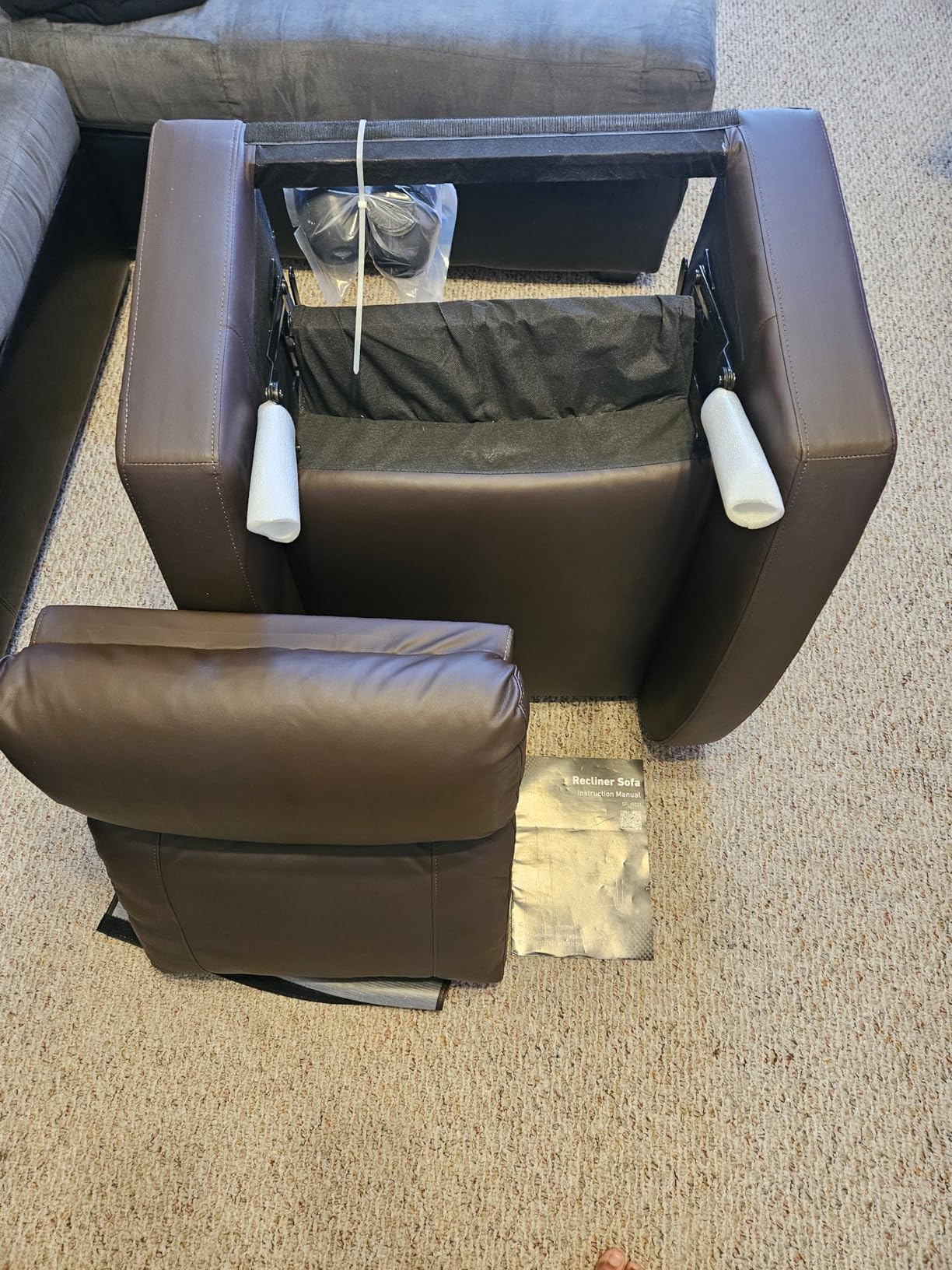 Sweetcrispy Massage Recliner Chair for Adults, Adjustable Home Theater Seating with Lumbar Support for Living Room, Modern Fabric Reclining for Small Space, Grey customer photo 2