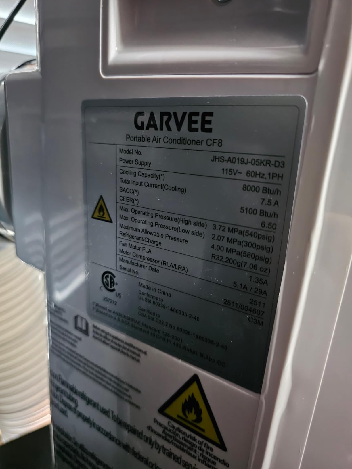Garvee 8,000 BTU AC Unit, 3-in-1 Portable Air Conditioner with Cooling, Dehumidifier & Fan for Rooms up to 350 sq.ft, Remote Control, Sleep Mode, Timer & Window Kit customer photo 1