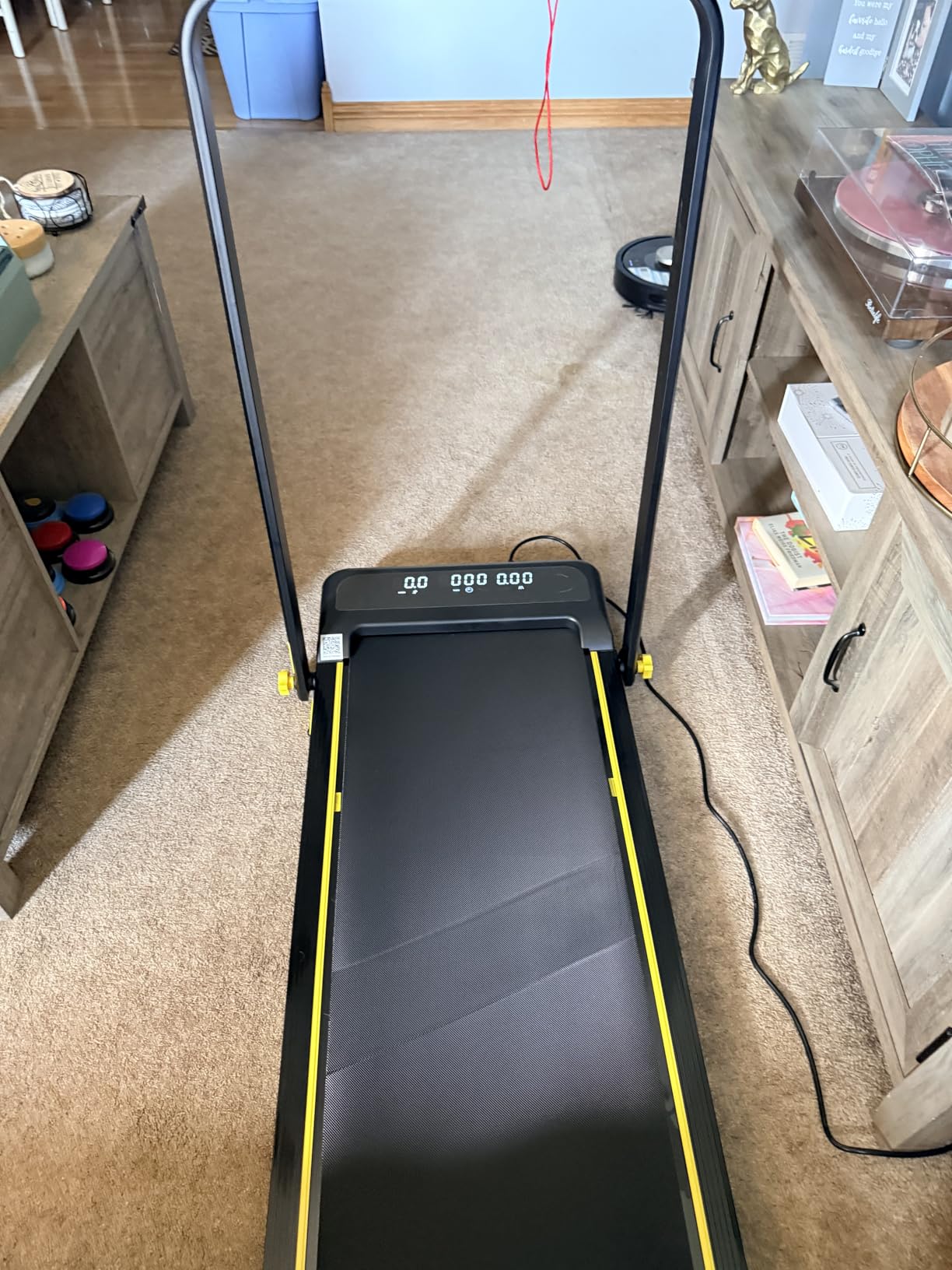 YPOO Foldable Treadmill with Incline, Walking Pad with Handle Bar 3 Level Incline, Portable Folding Treadmills for Home/Office 300 Lbs Capacity customer photo 1