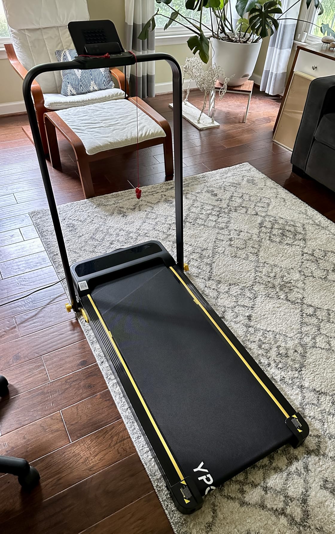 YPOO Foldable Treadmill with Incline, Walking Pad with Handle Bar 3 Level Incline, Portable Folding Treadmills for Home/Office 300 Lbs Capacity customer photo 2