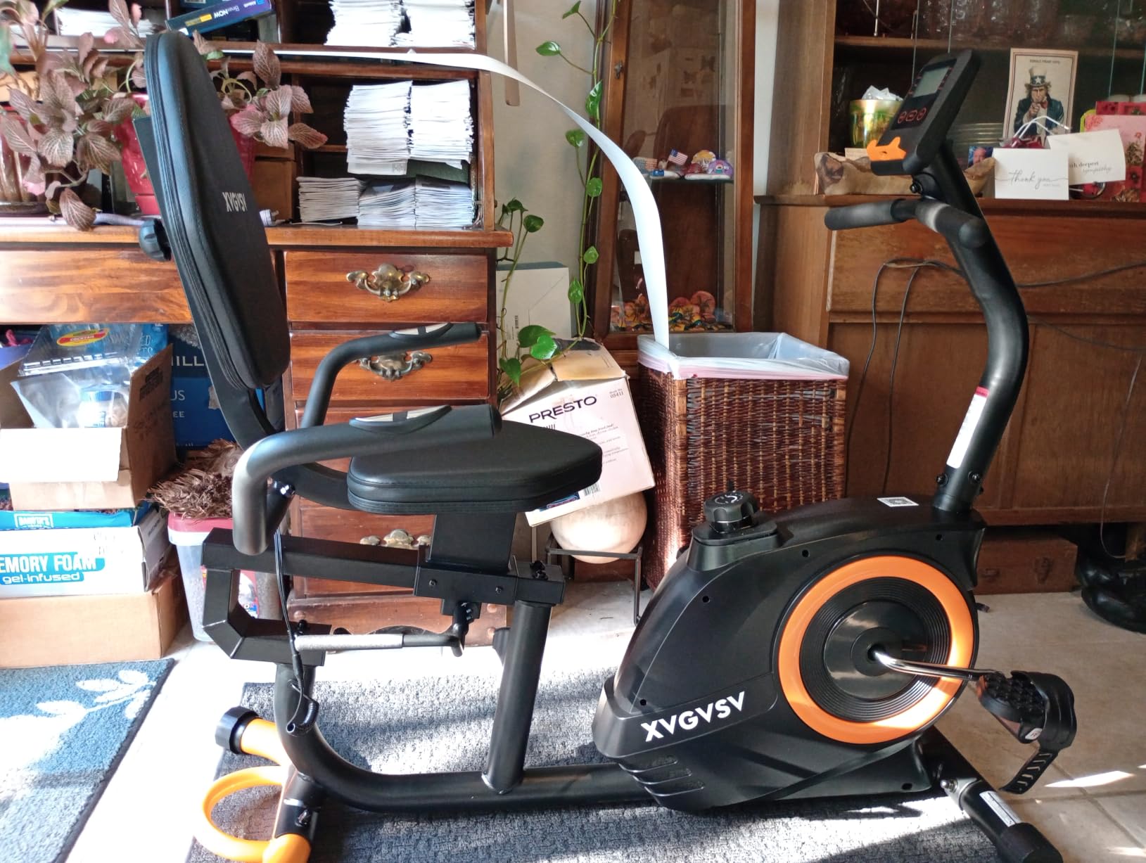 Recumbent Exercise Bike for Home Use, Quiet Recumbent Stationary Bikes for Adults & Seniors, 16-Level Resistance, Adjustable Seat, Supports 400LB, Pulse Sensors & LCD Display customer photo 2