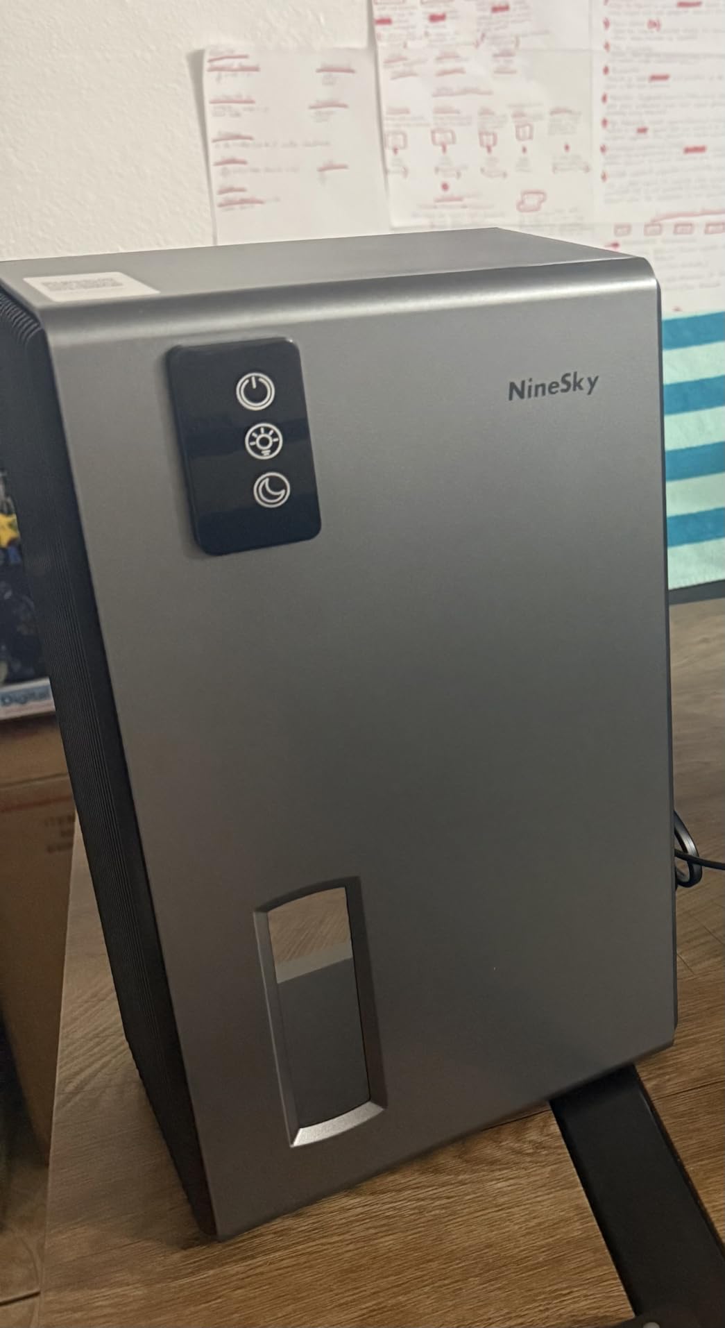 NineSky Dehumidifiers for Home, 1000 Sq.Ft Dehumidifier with 95oz Water Tank, Quiet Dehumidifier for Basement Bathroom Bedroom with 7-Color Ambient Light & Auto Shut Off, (Grey) customer photo 2