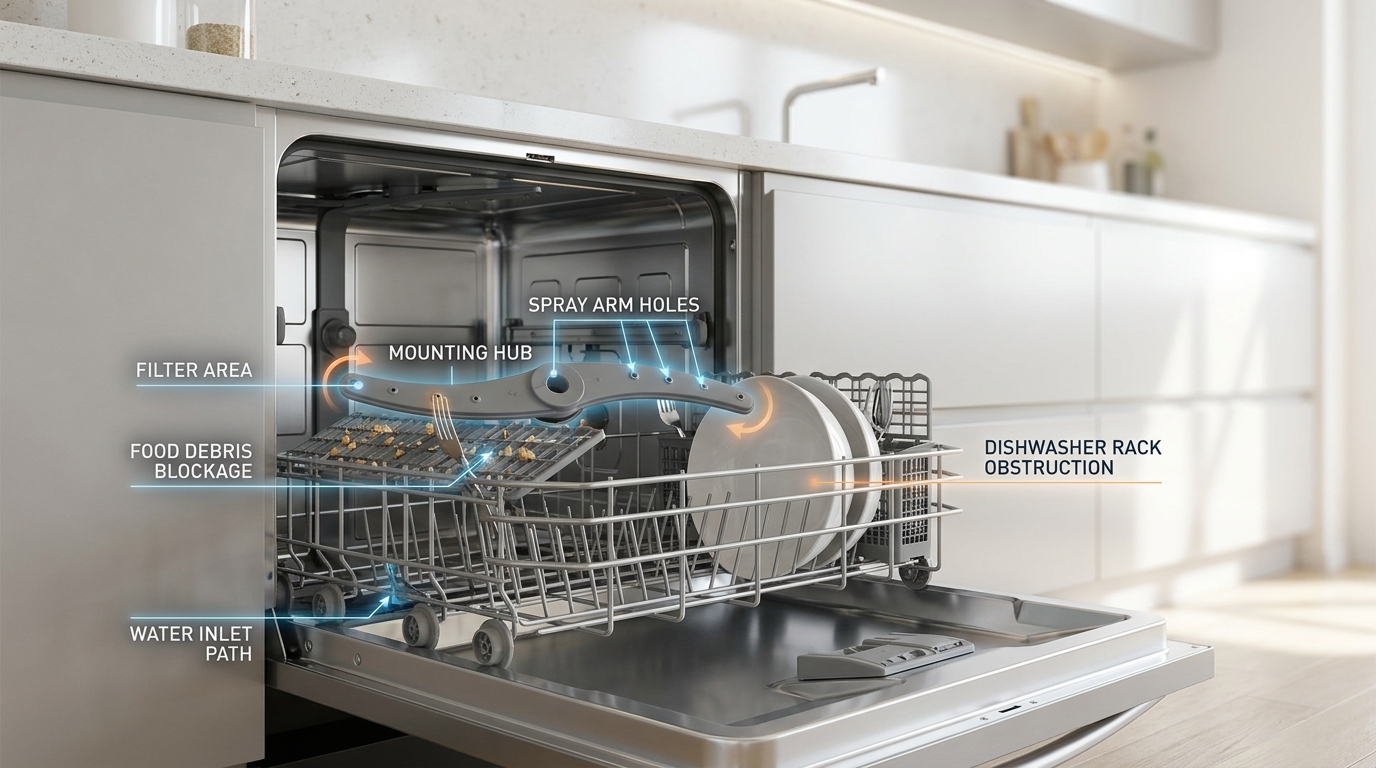 Dishwasher Sprayer Arm Stuck