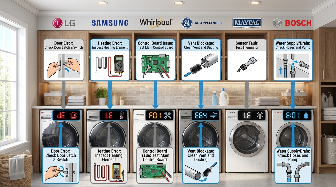 Ryker Error Code Dryer Error Codes (August 2026): Complete Guide by Brand