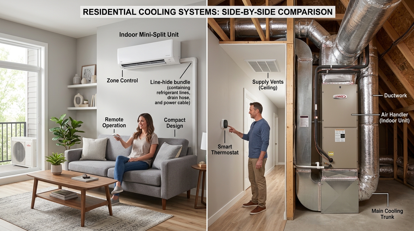 Ductless vs Central Air Conditioner