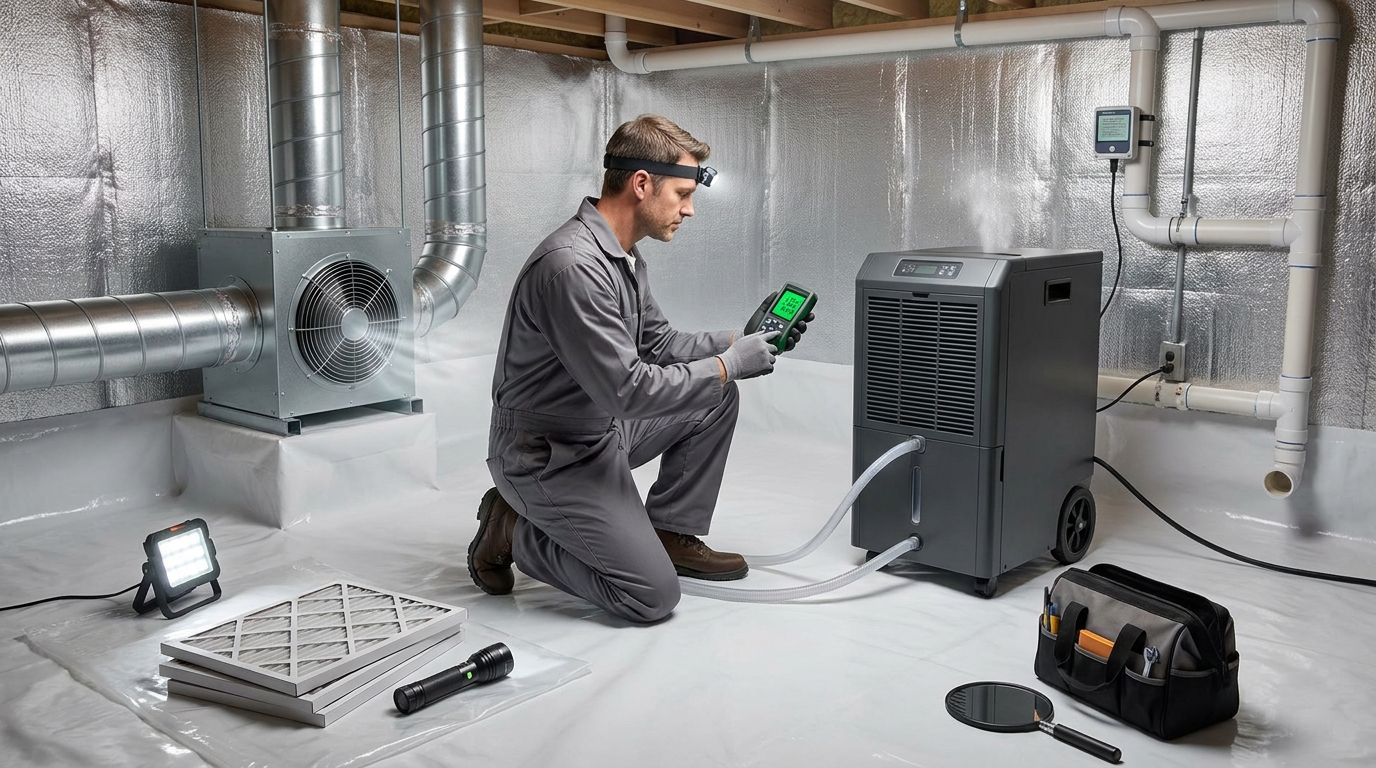 Fan vs Dehumidifier Crawl Space