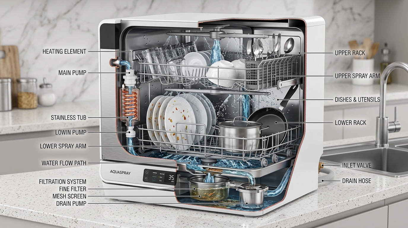 How Countertop Dishwashers Work