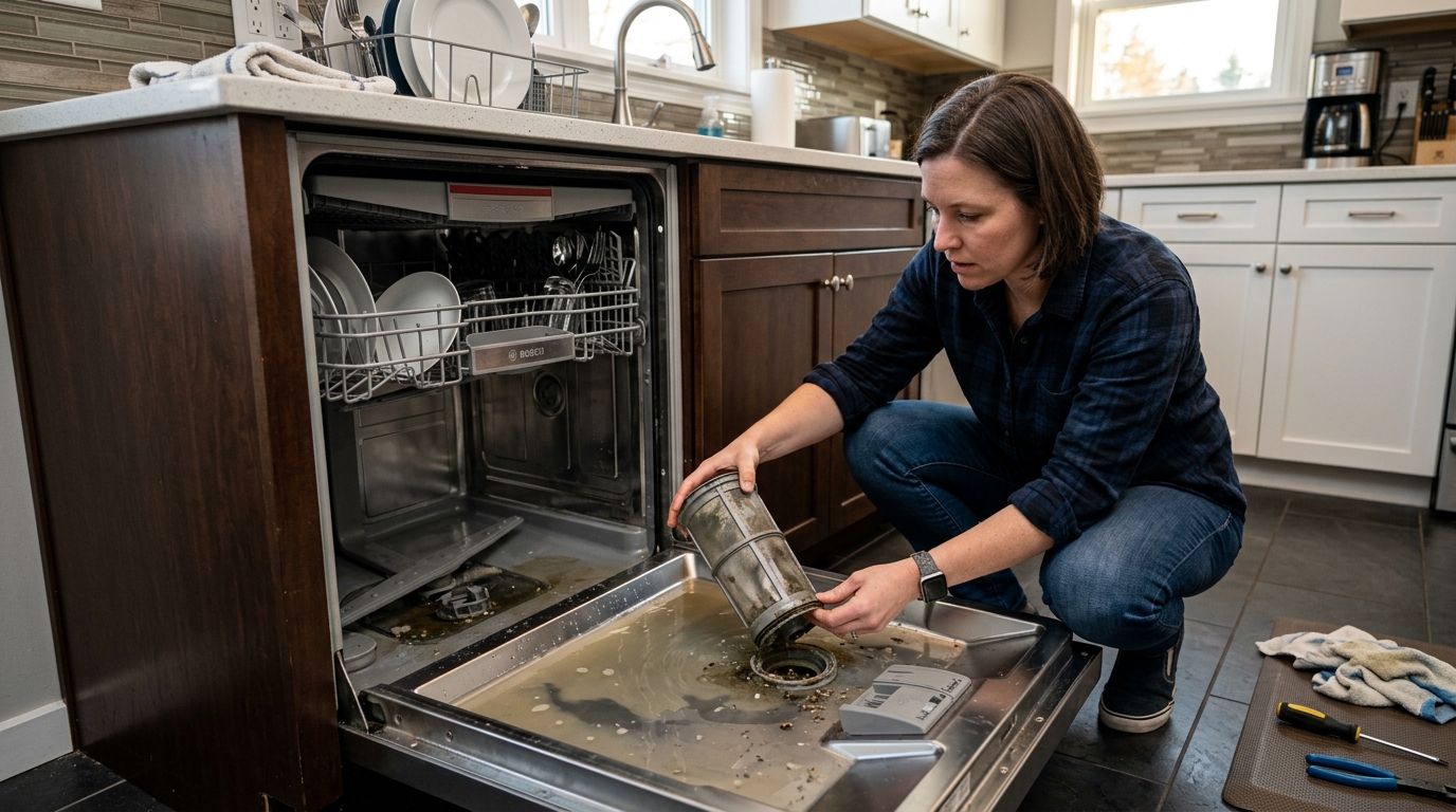 How to Fix Dishwasher Water in Bottom